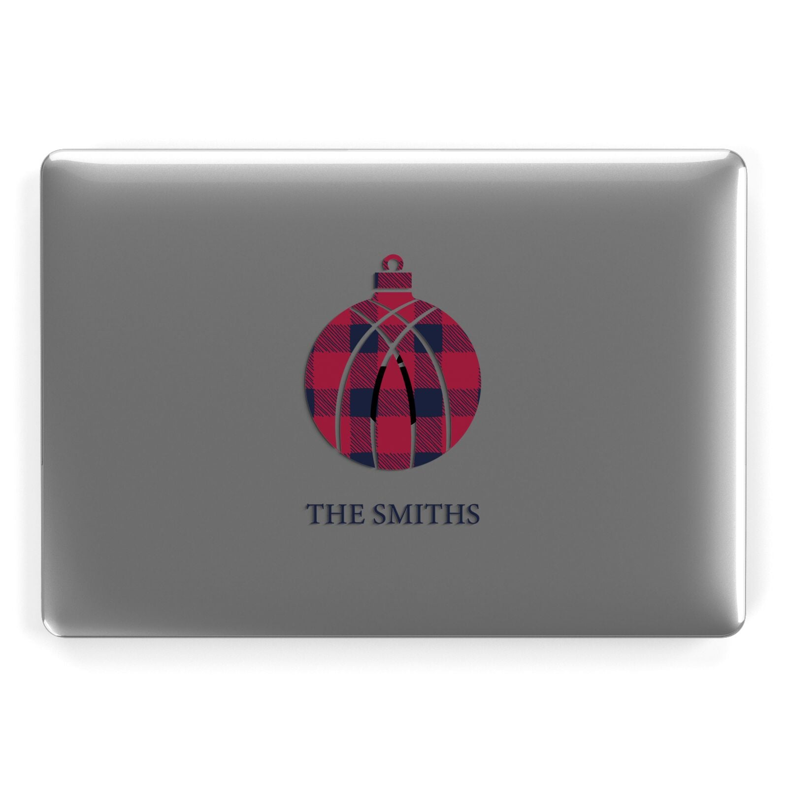 Tartan Christmas Bauble Personalised Apple MacBook Case