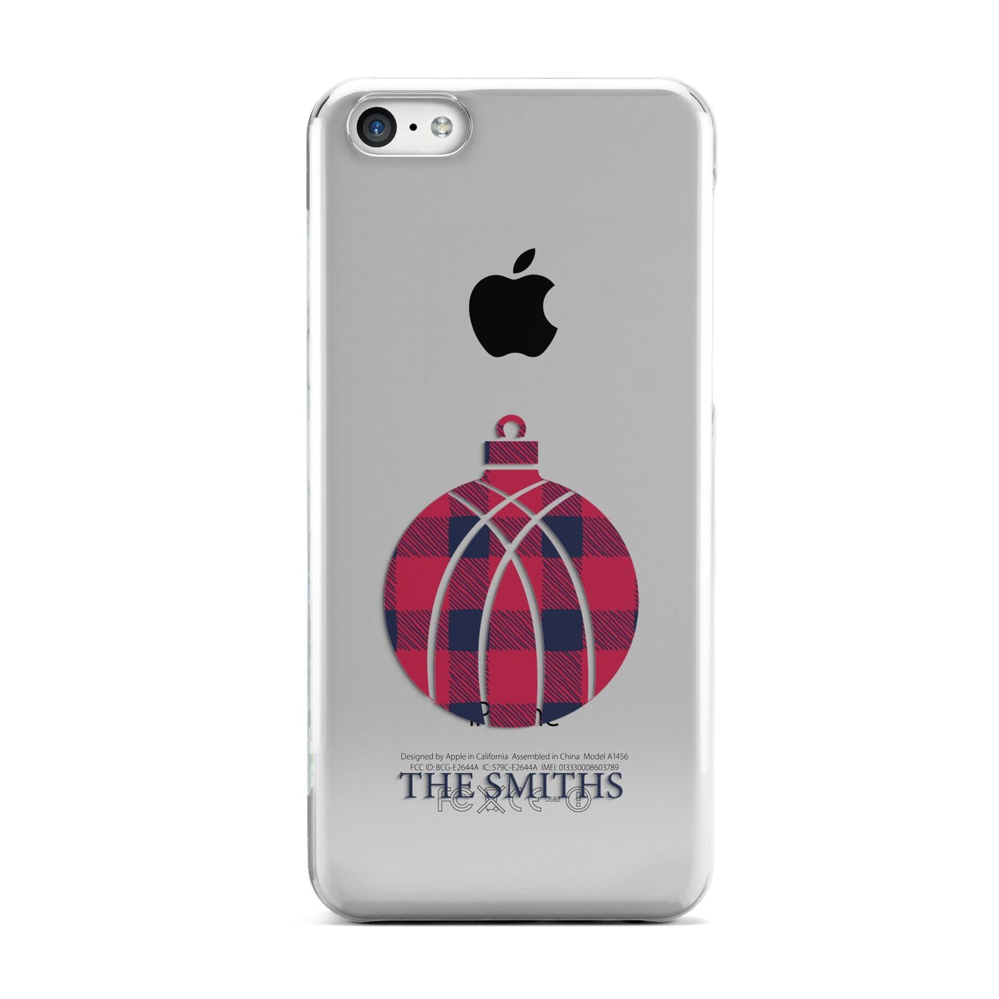 Tartan Christmas Bauble Personalised Apple iPhone 5c Case