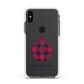 Tartan Christmas Bauble Personalised Apple iPhone Xs Impact Case White Edge on Black Phone