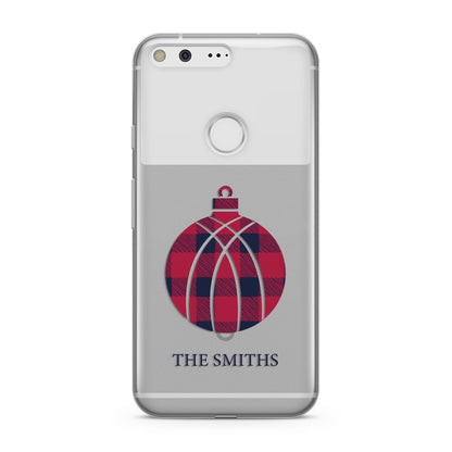 Tartan Christmas Bauble Personalised Google Pixel Case