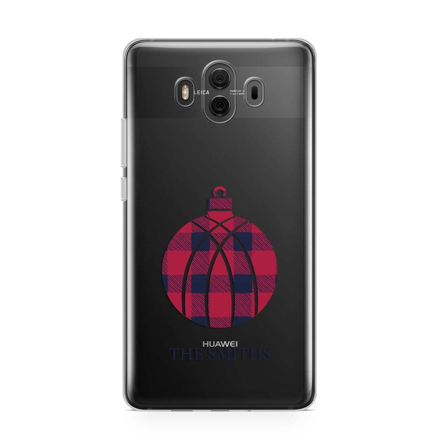 Tartan Christmas Bauble Personalised Huawei Mate 10 Protective Phone Case