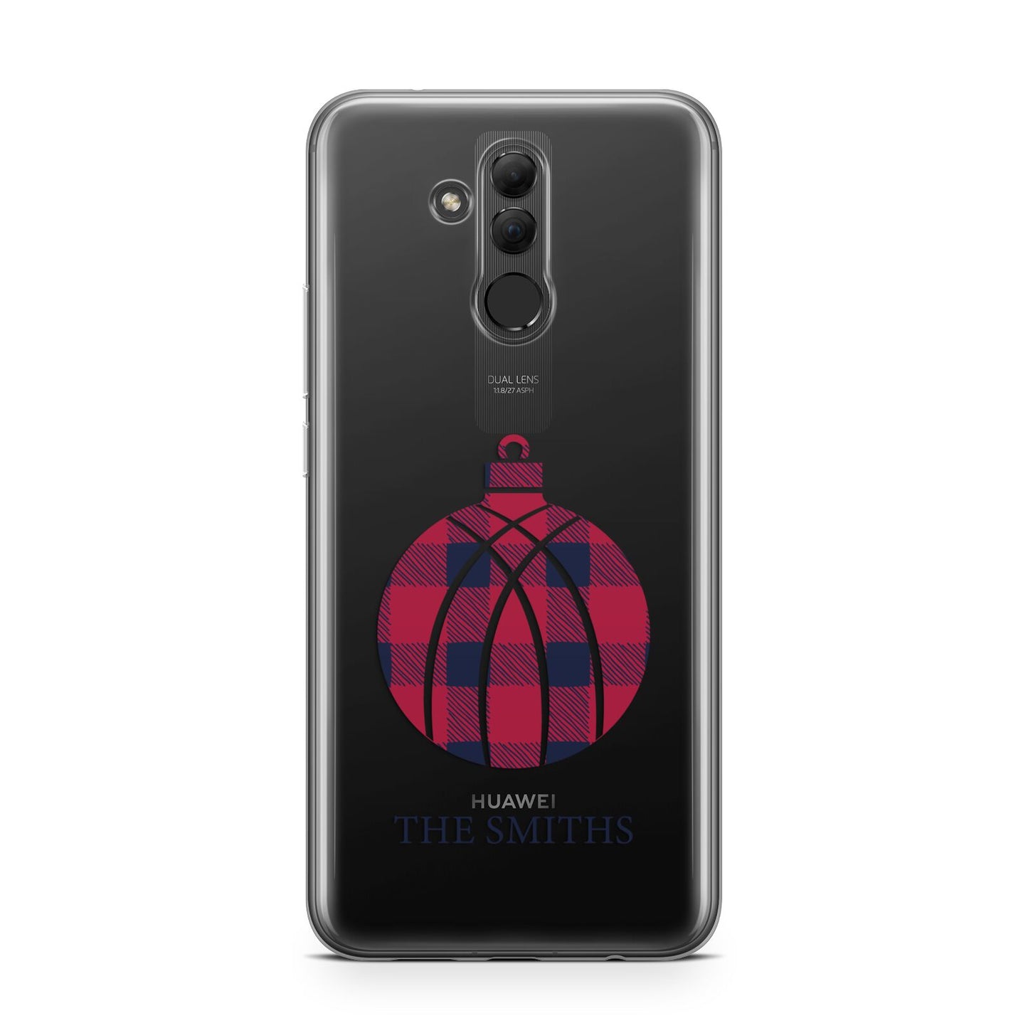 Tartan Christmas Bauble Personalised Huawei Mate 20 Lite