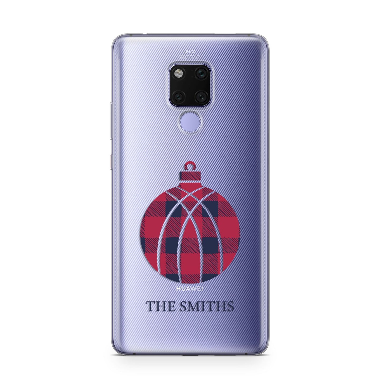 Tartan Christmas Bauble Personalised Huawei Mate 20X Phone Case