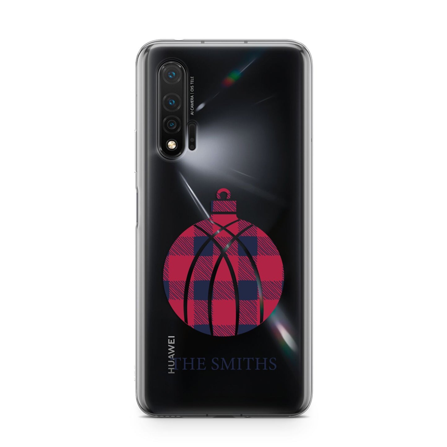 Tartan Christmas Bauble Personalised Huawei Nova 6 Phone Case