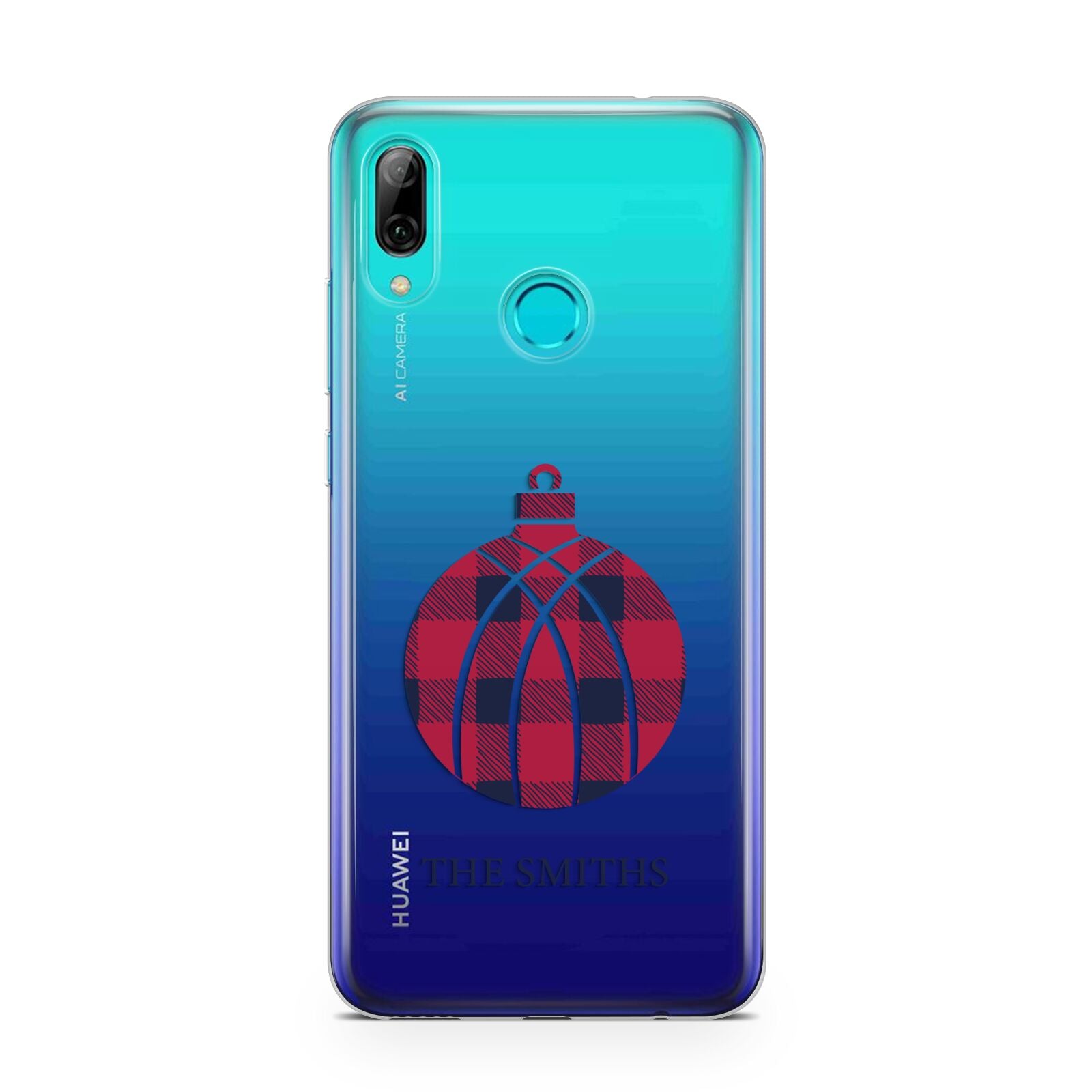 Tartan Christmas Bauble Personalised Huawei P Smart 2019 Case