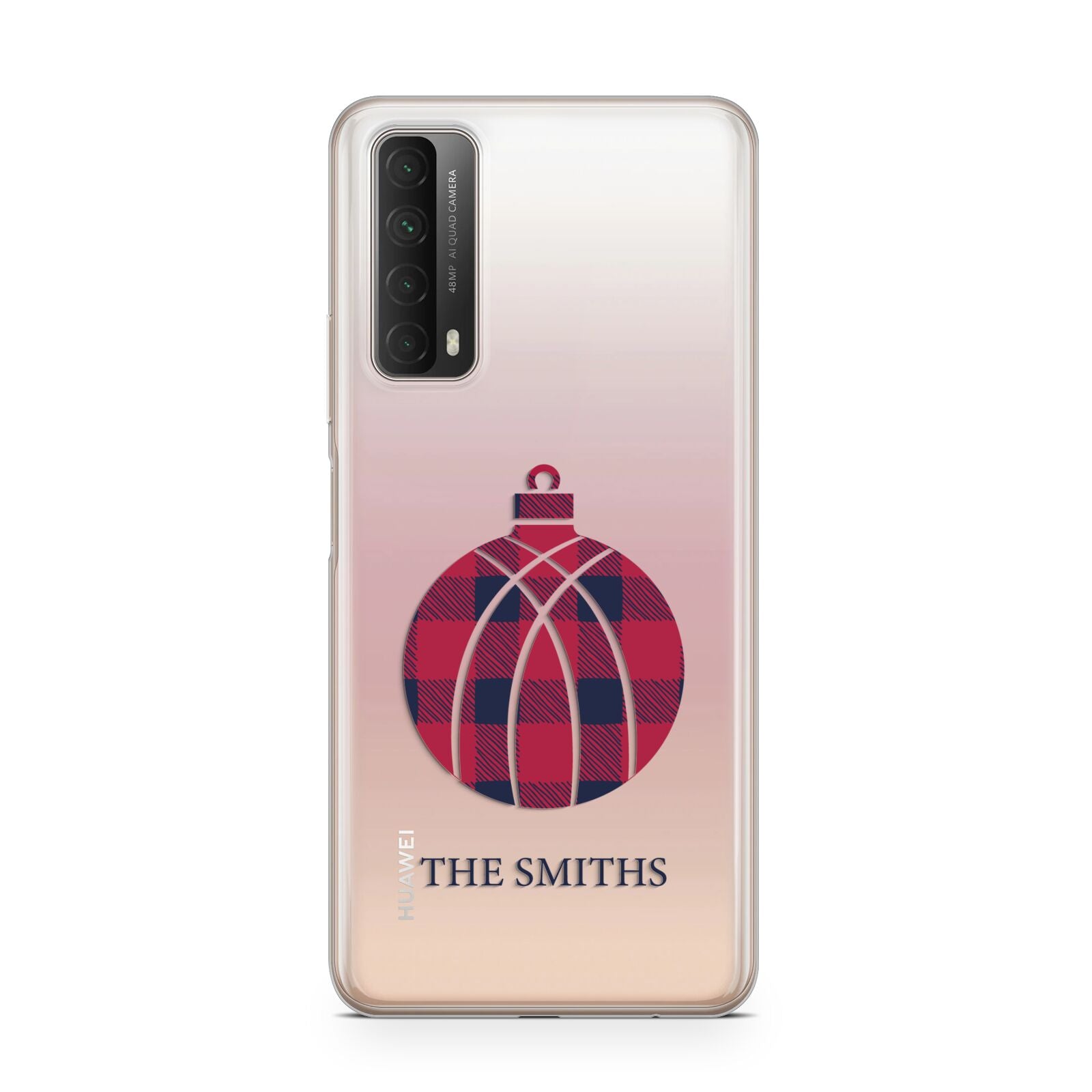 Tartan Christmas Bauble Personalised Huawei P Smart 2021