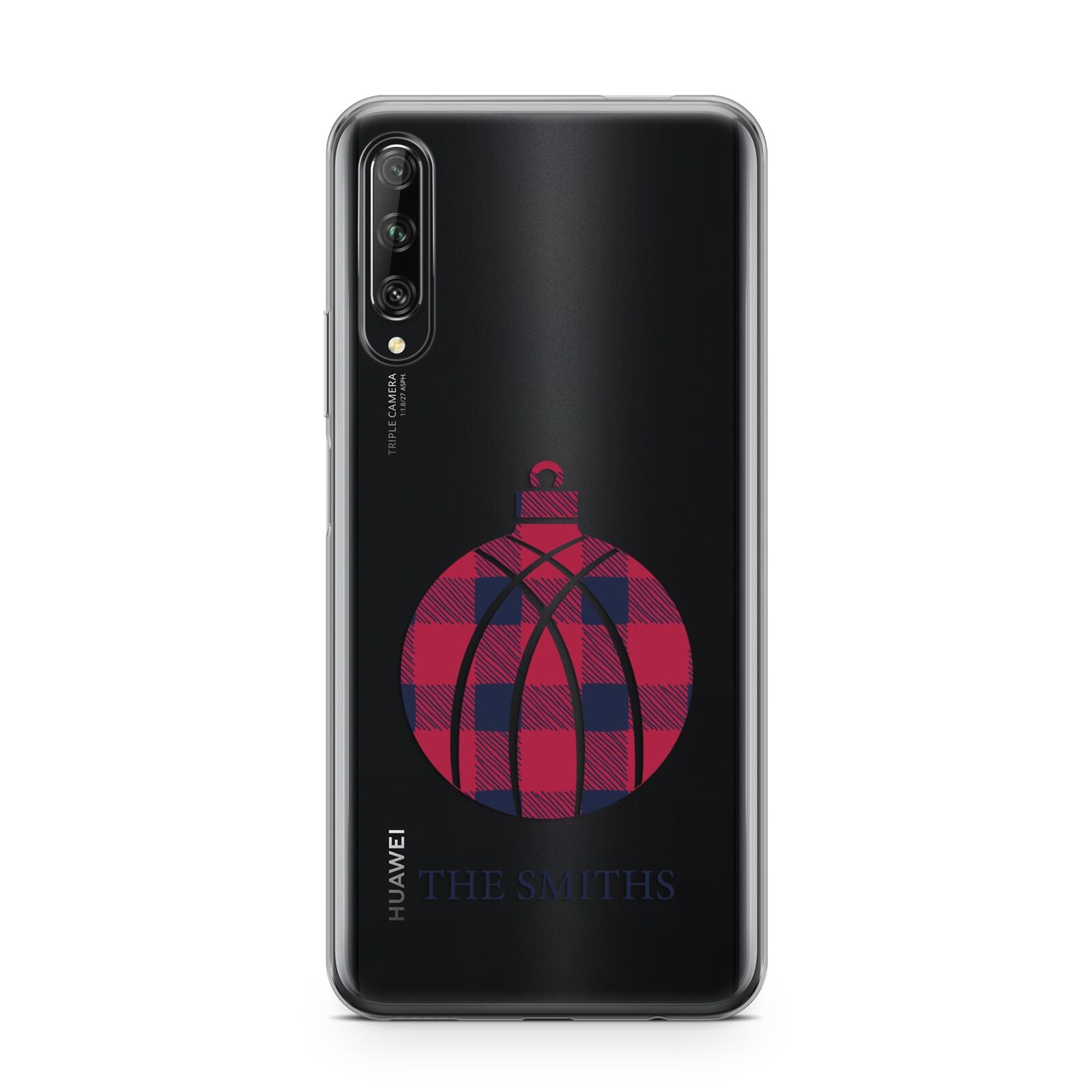 Tartan Christmas Bauble Personalised Huawei P Smart Pro 2019