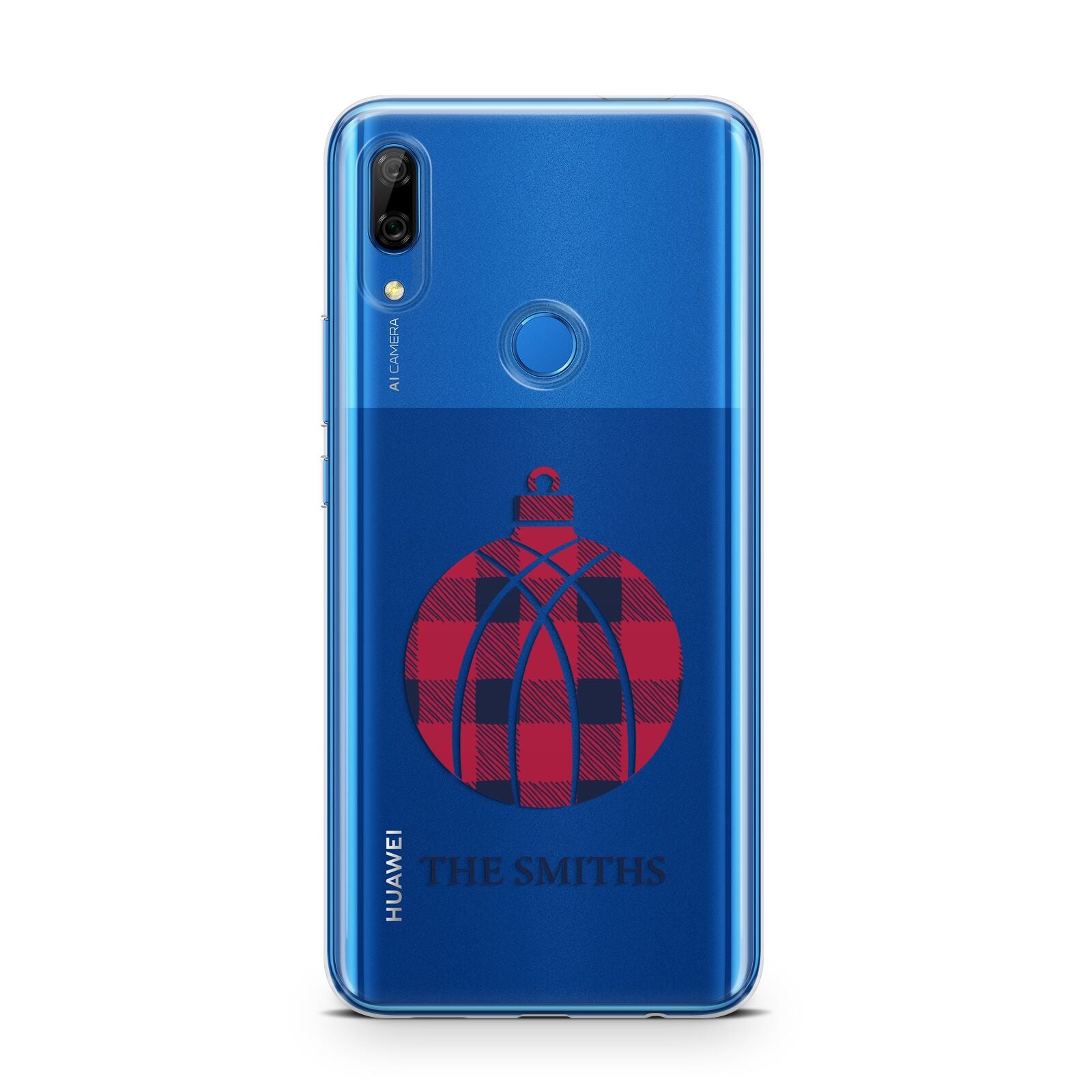 Tartan Christmas Bauble Personalised Huawei P Smart Z