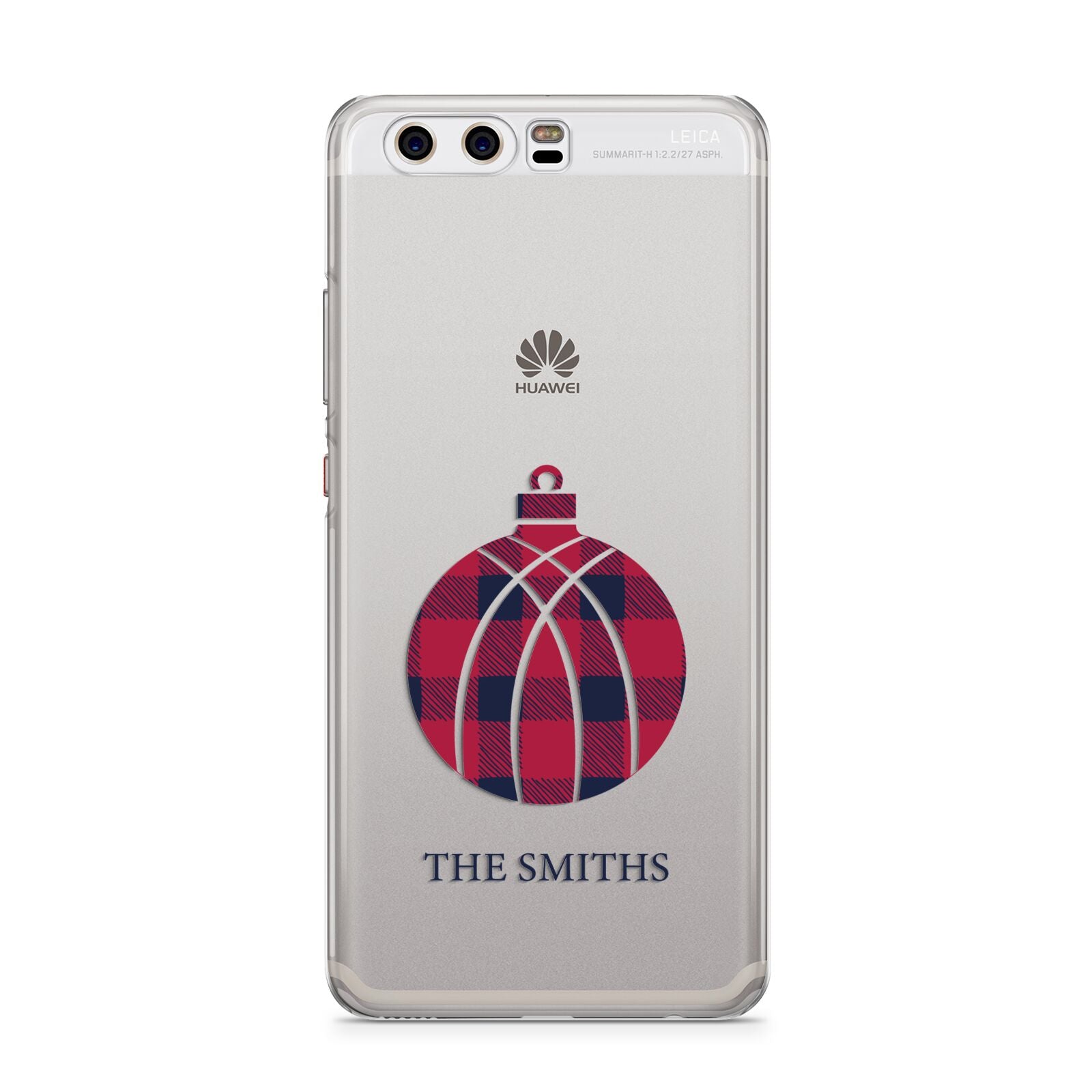 Tartan Christmas Bauble Personalised Huawei P10 Phone Case