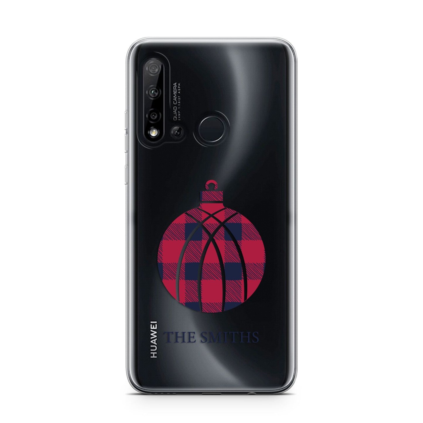 Tartan Christmas Bauble Personalised Huawei P20 Lite 5G Phone Case