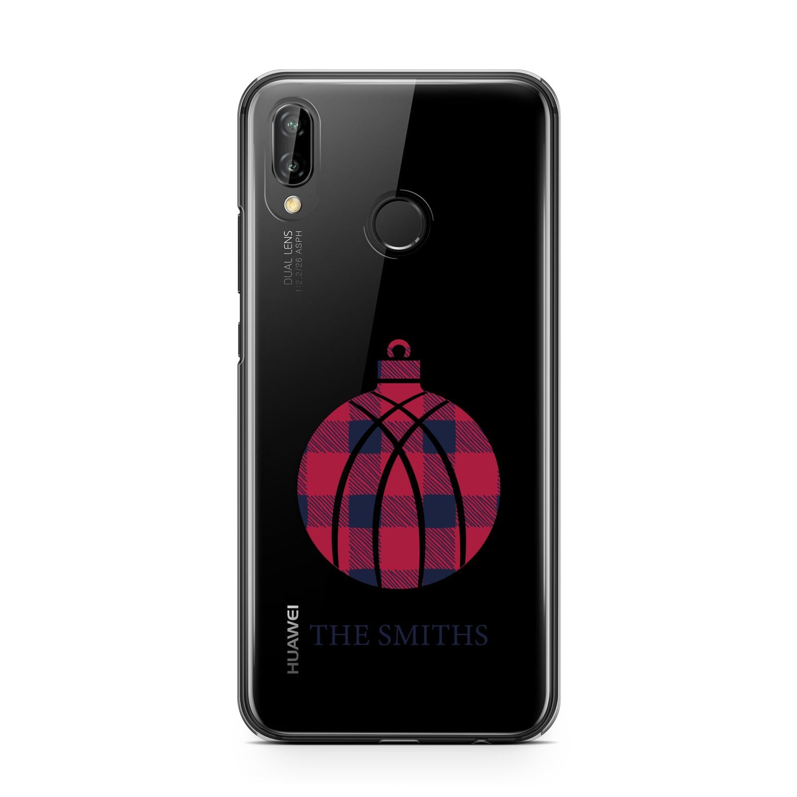 Tartan Christmas Bauble Personalised Huawei P20 Lite Phone Case