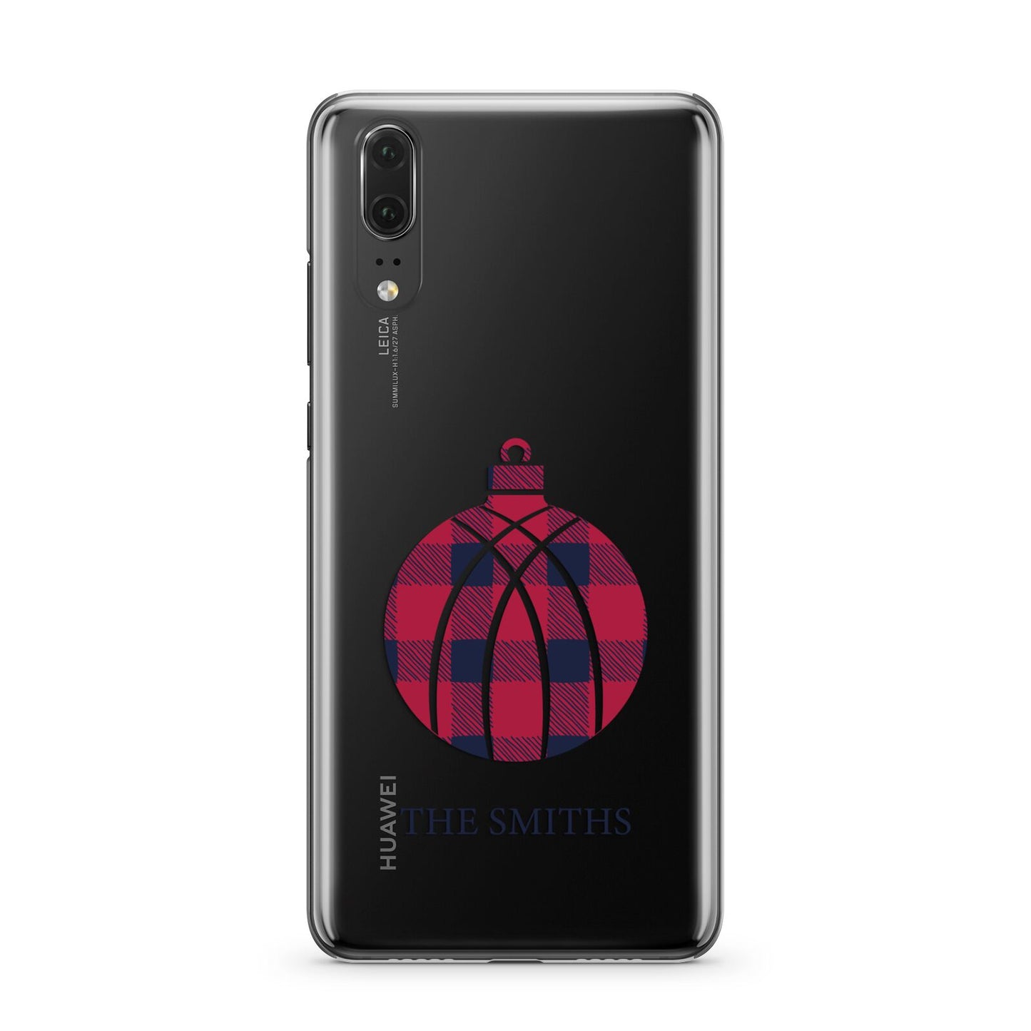 Tartan Christmas Bauble Personalised Huawei P20 Phone Case