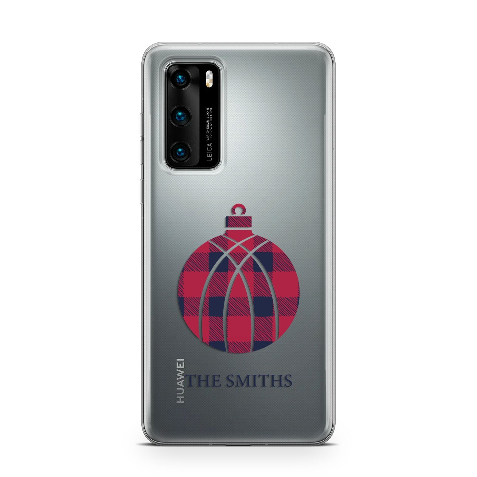 Tartan Christmas Bauble Personalised Huawei P40 Phone Case