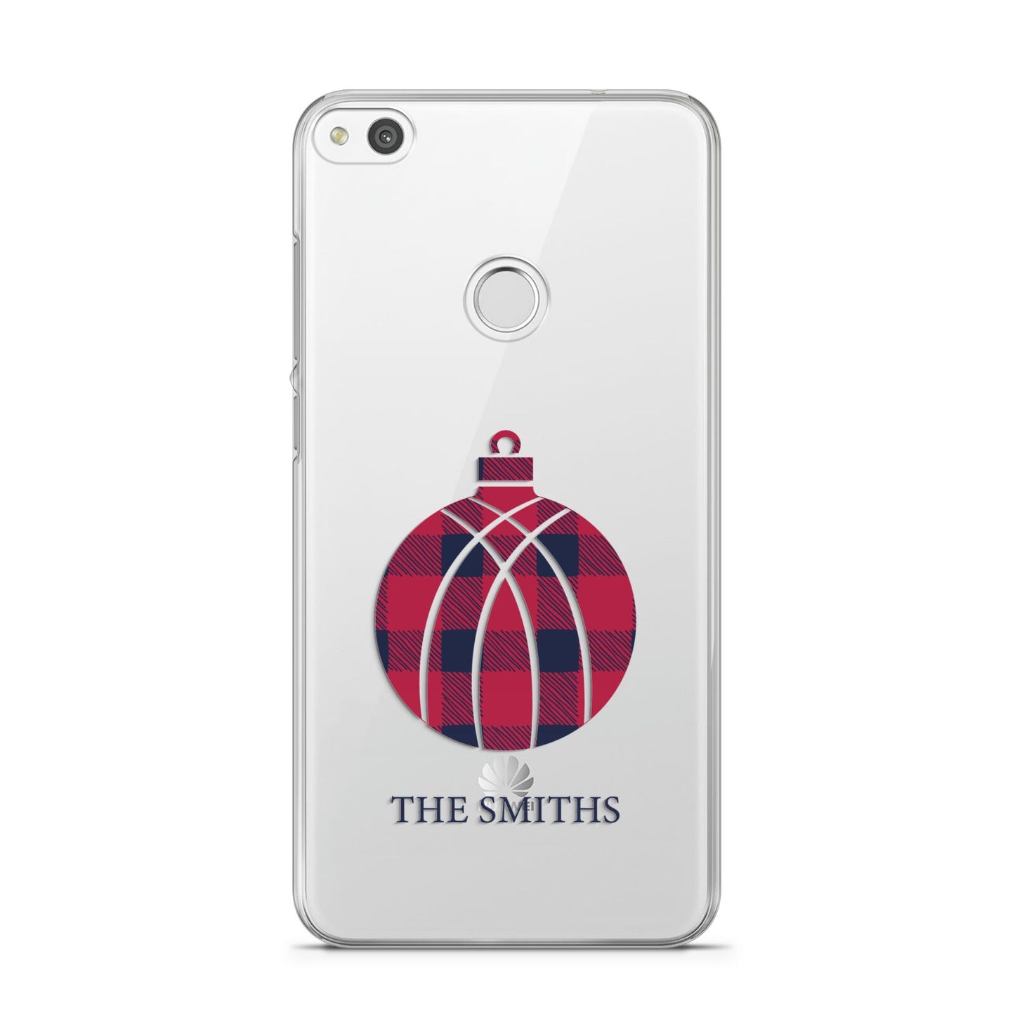 Tartan Christmas Bauble Personalised Huawei P8 Lite Case