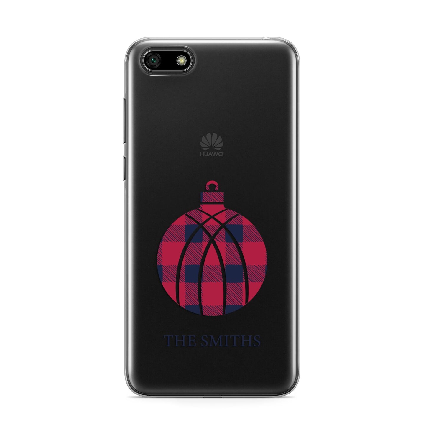 Tartan Christmas Bauble Personalised Huawei Y5 Prime 2018 Phone Case