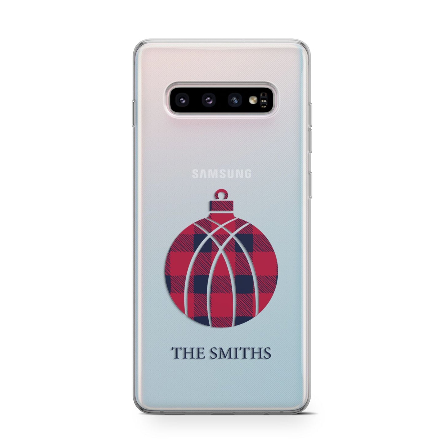 Tartan Christmas Bauble Personalised Protective Samsung Galaxy Case