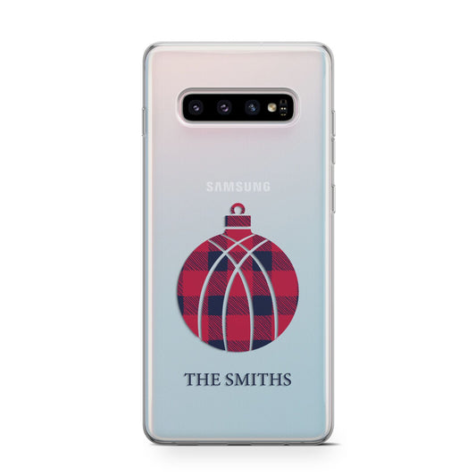 Tartan Christmas Bauble Personalised Protective Samsung Galaxy Case