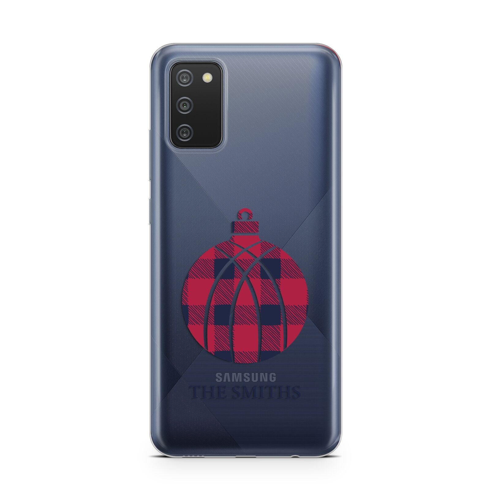 Tartan Christmas Bauble Personalised Samsung A02s Case