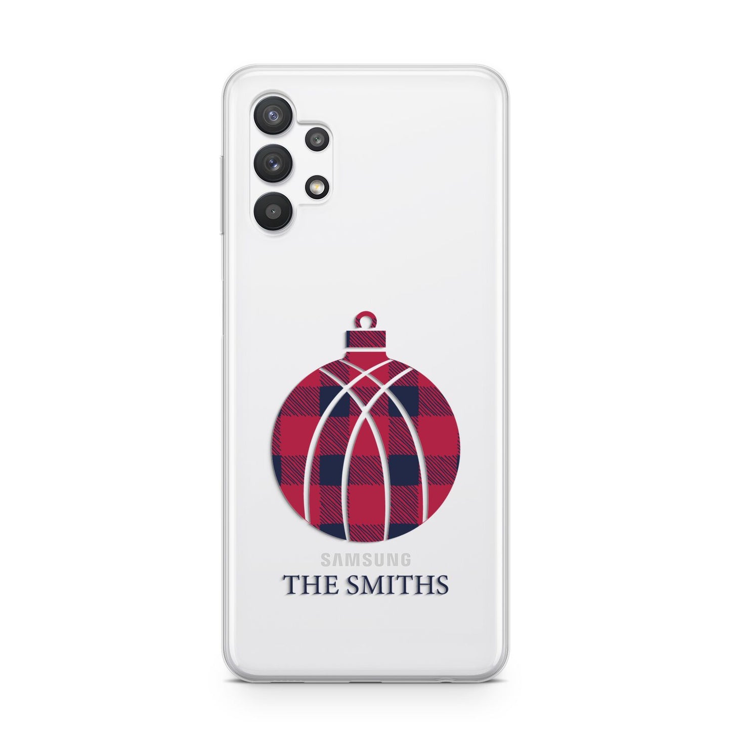 Tartan Christmas Bauble Personalised Samsung A32 5G Case