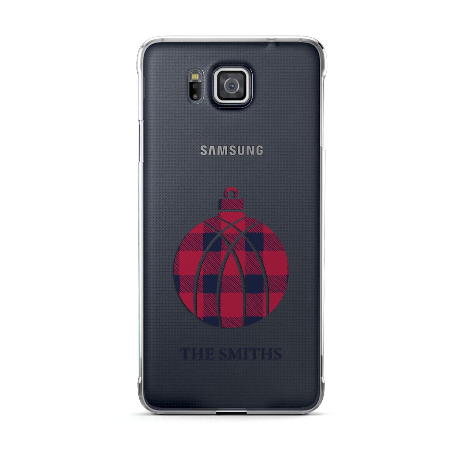 Tartan Christmas Bauble Personalised Samsung Galaxy Alpha Case