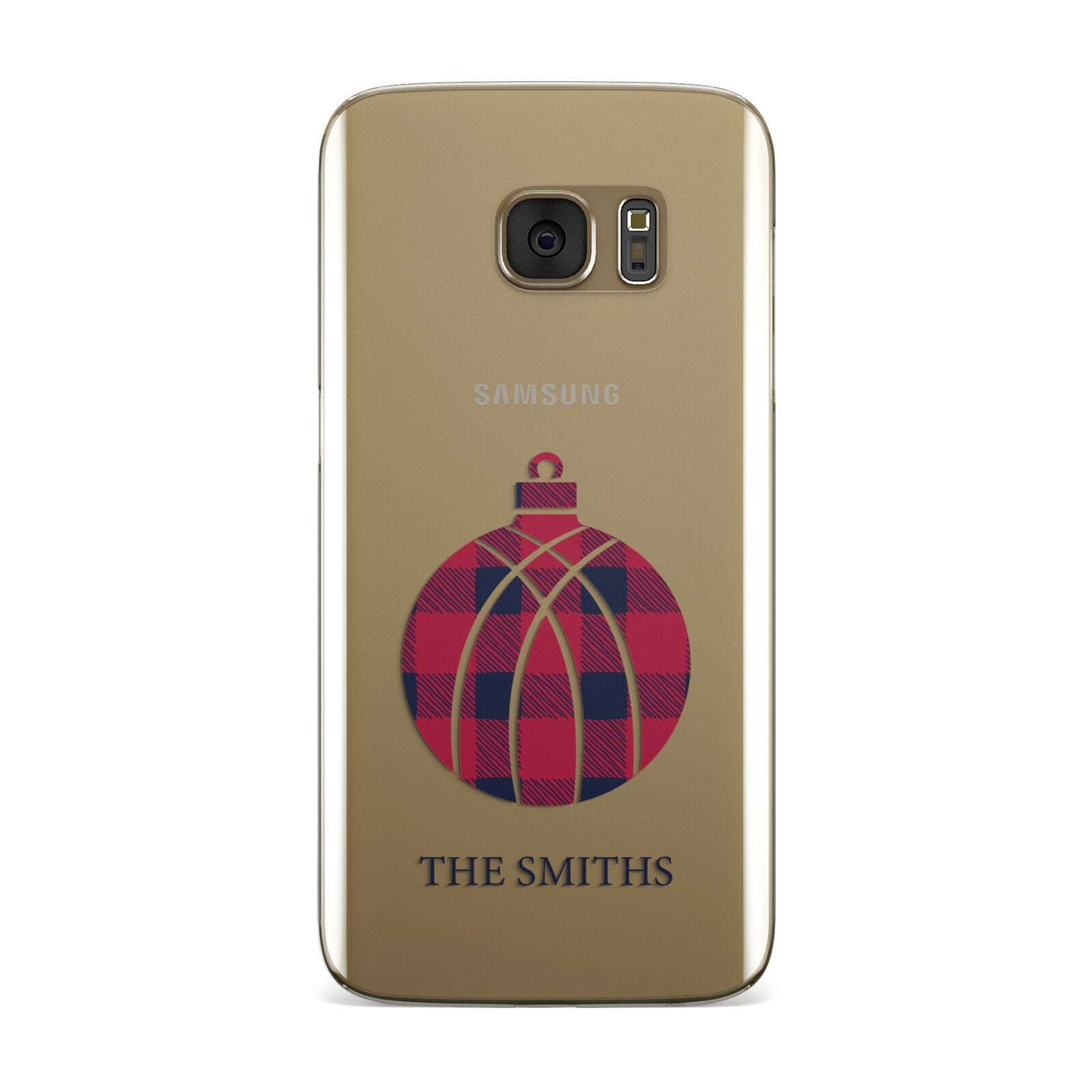 Tartan Christmas Bauble Personalised Samsung Galaxy Case