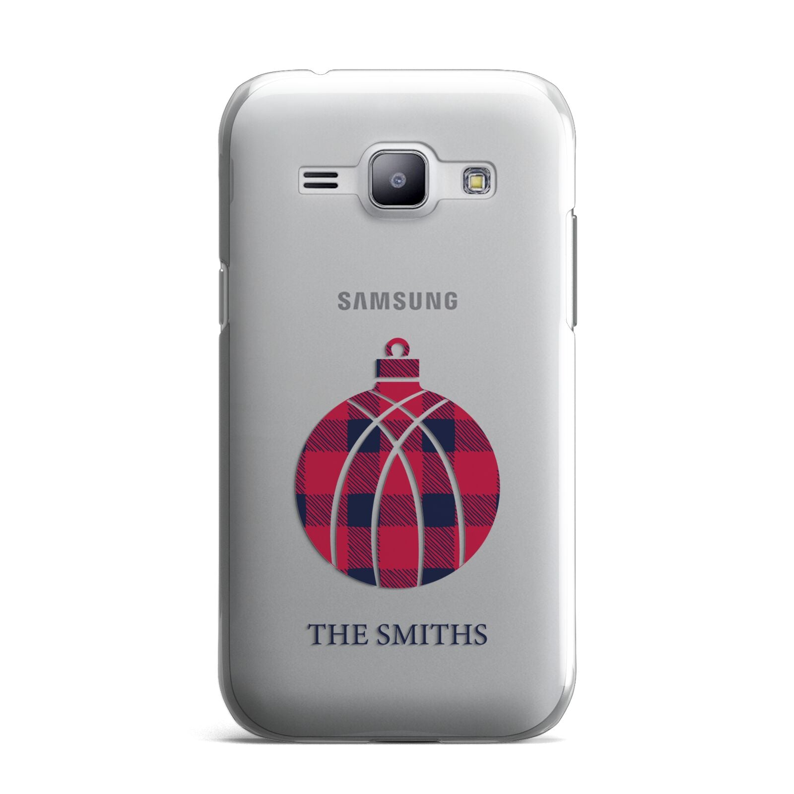 Tartan Christmas Bauble Personalised Samsung Galaxy J1 2015 Case