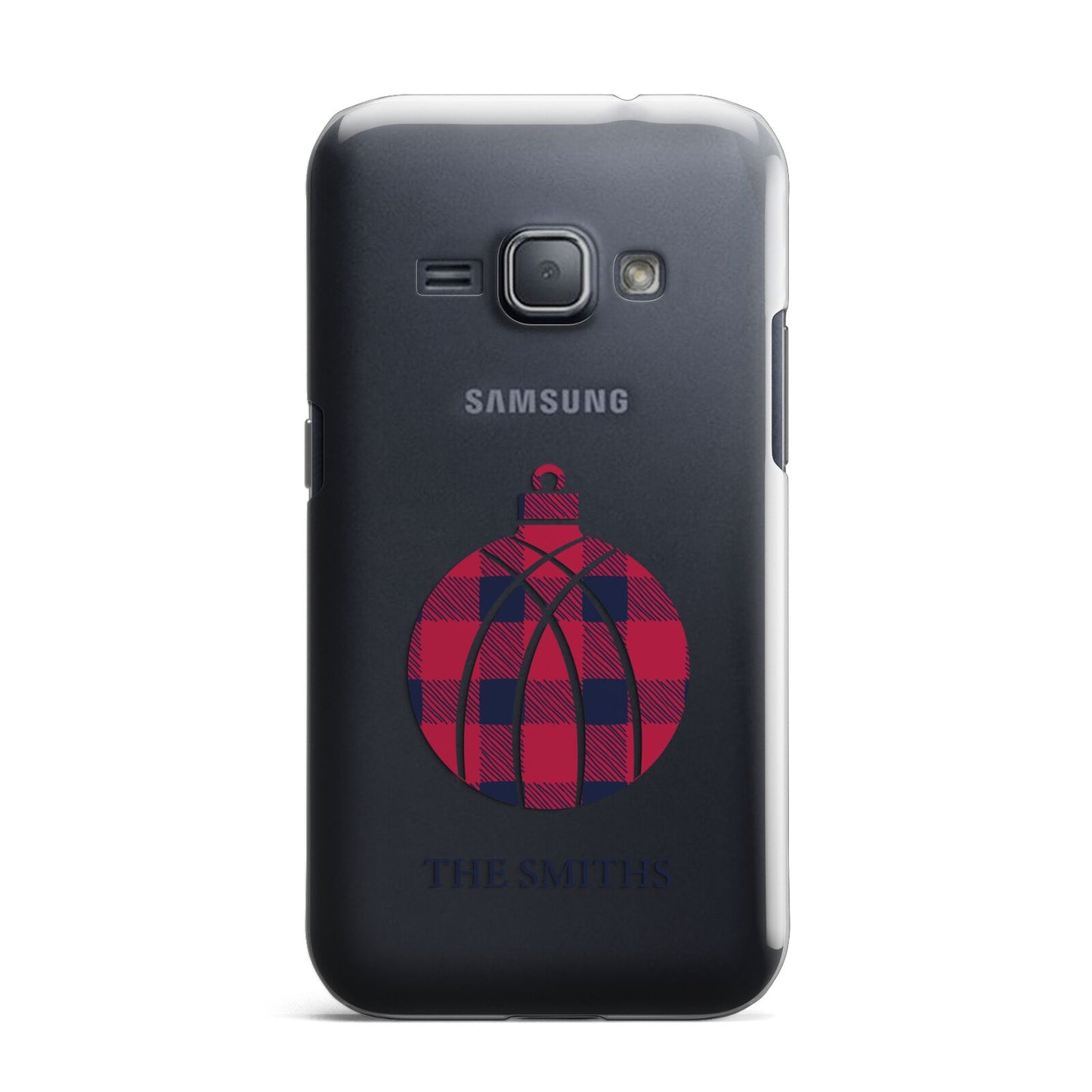 Tartan Christmas Bauble Personalised Samsung Galaxy J1 2016 Case