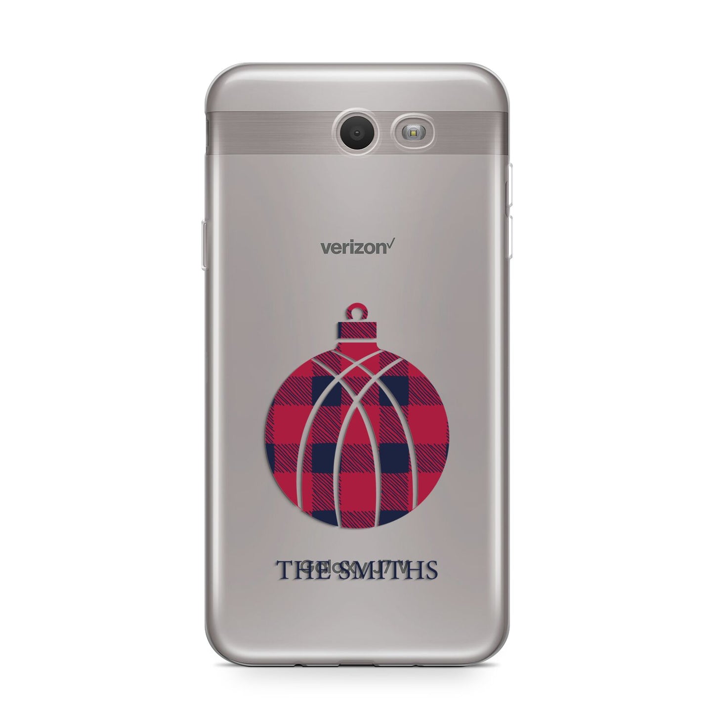 Tartan Christmas Bauble Personalised Samsung Galaxy J7 2017 Case