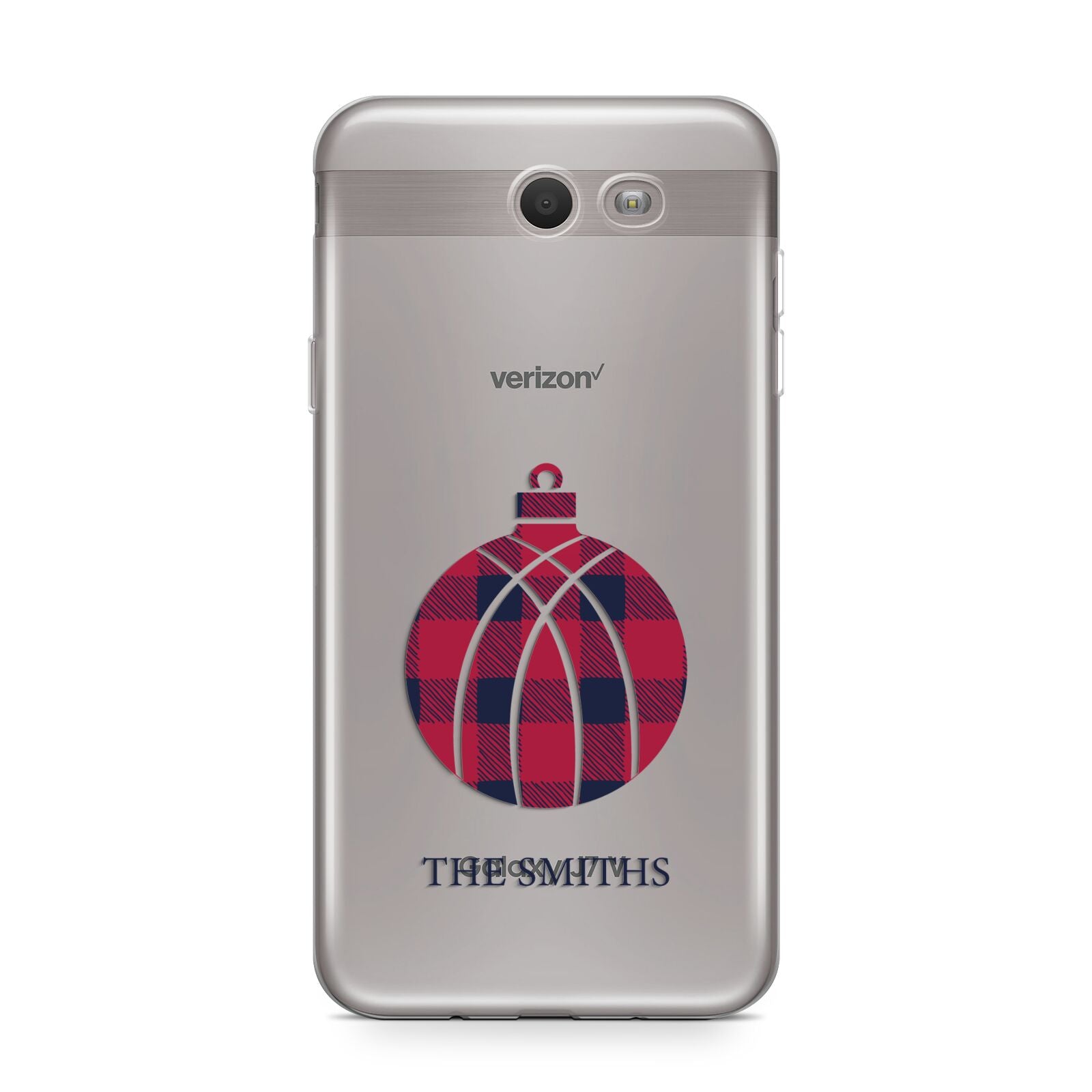 Tartan Christmas Bauble Personalised Samsung Galaxy J7 2017 Case