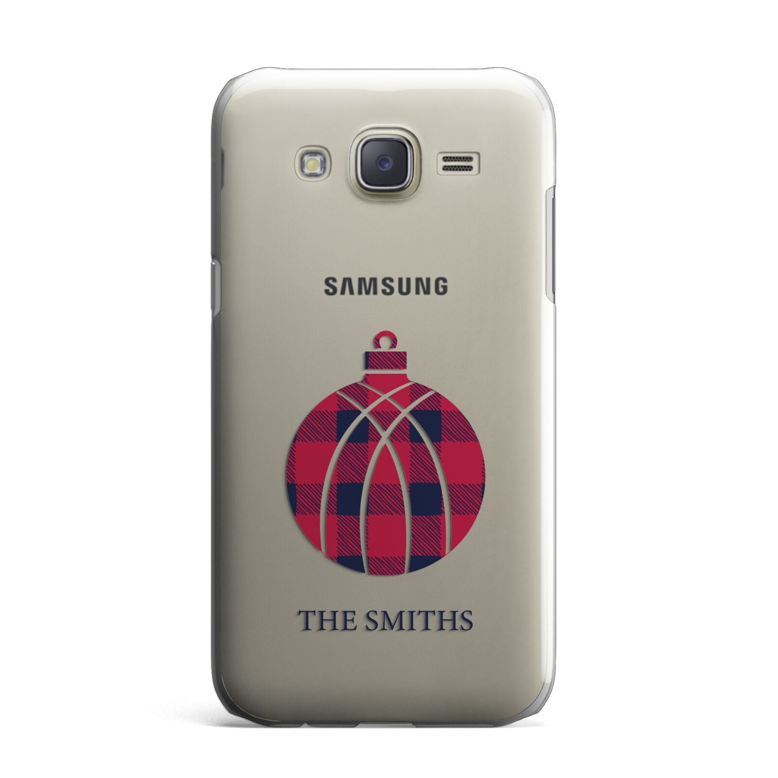 Tartan Christmas Bauble Personalised Samsung Galaxy J7 Case