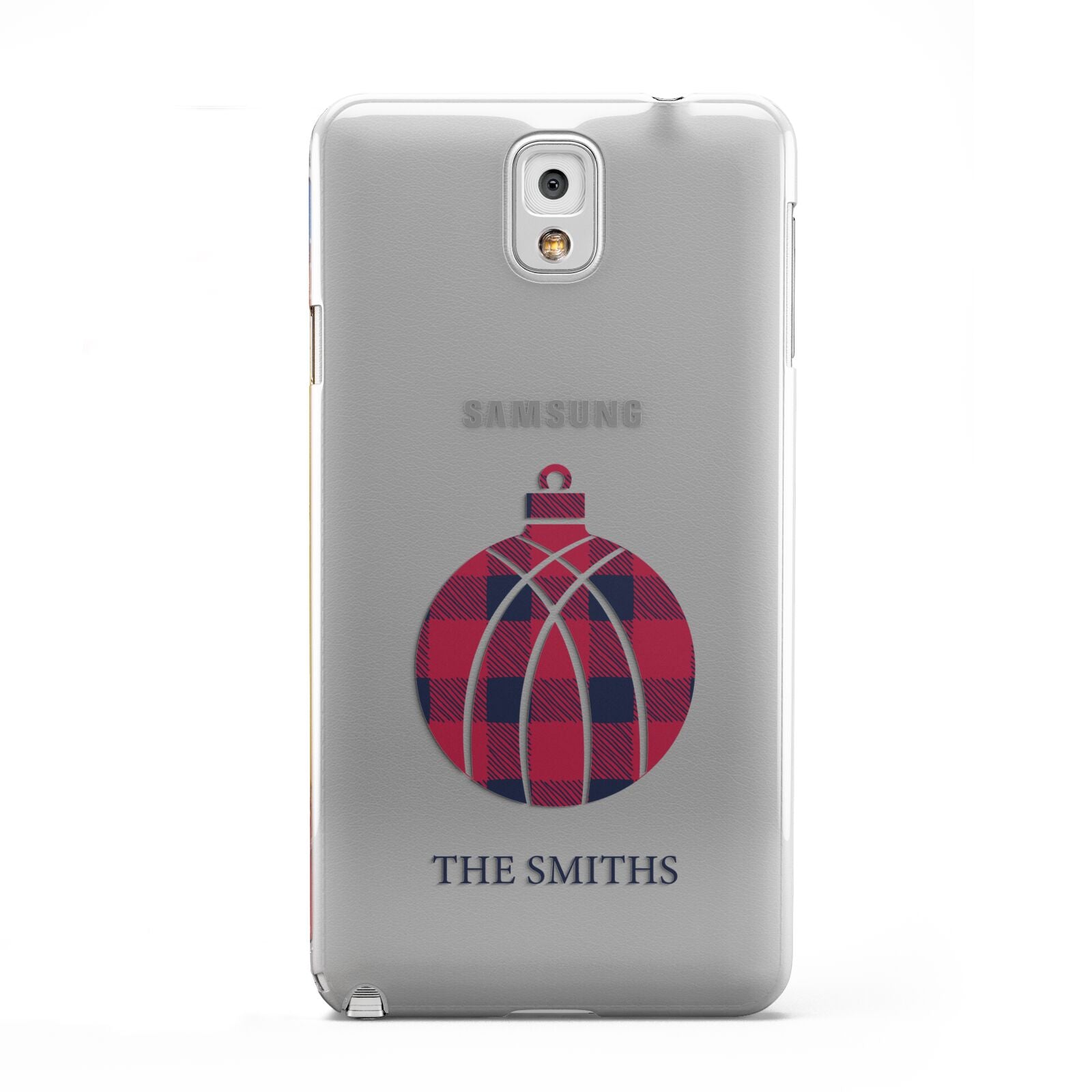 Tartan Christmas Bauble Personalised Samsung Galaxy Note 3 Case