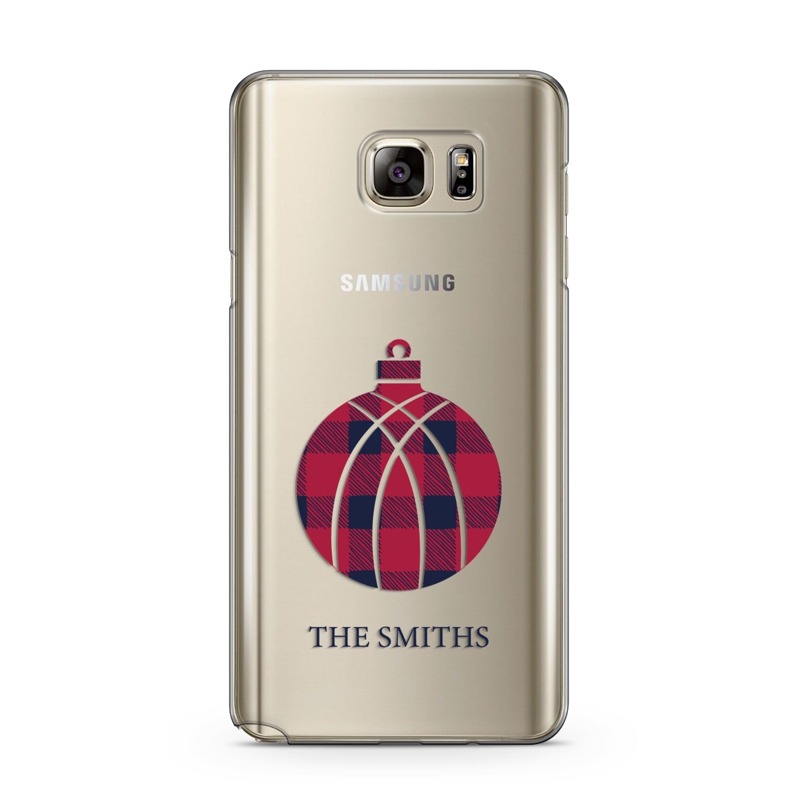 Tartan Christmas Bauble Personalised Samsung Galaxy Note 5 Case