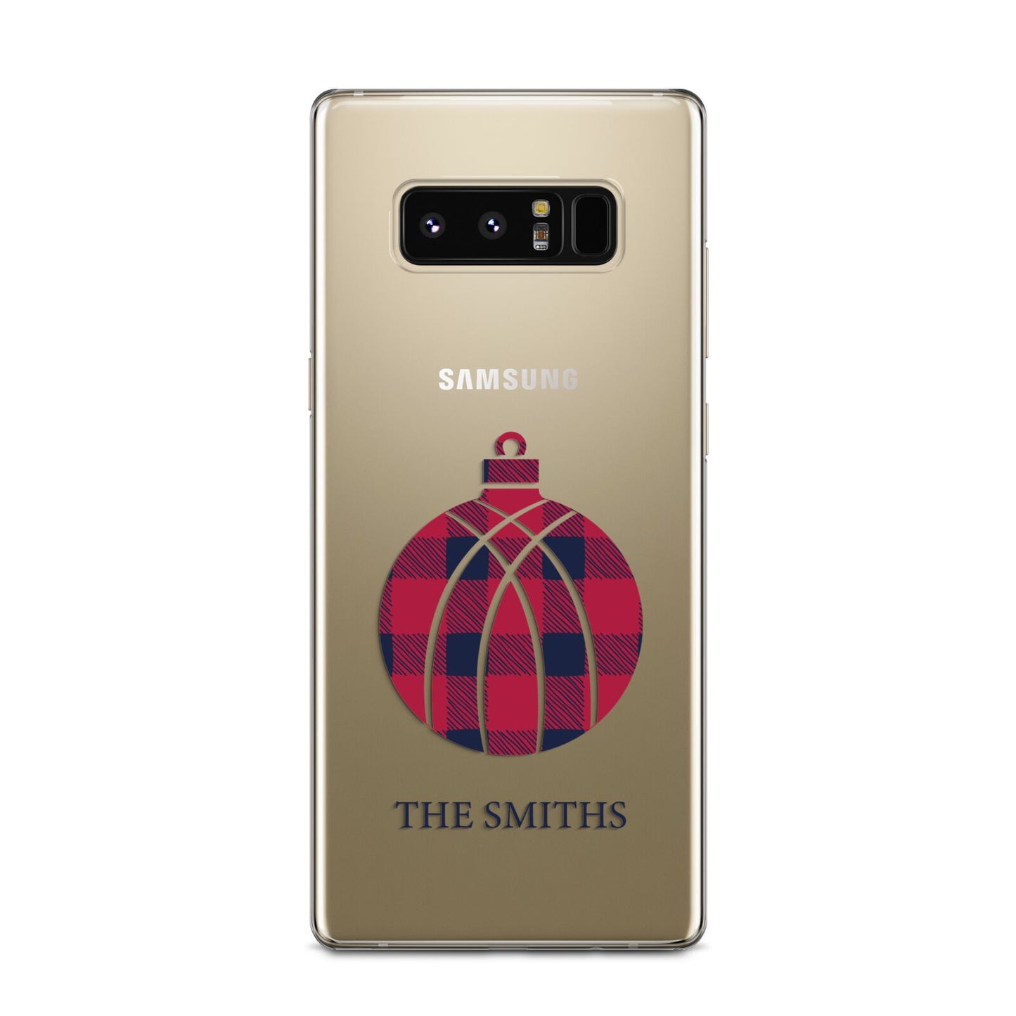 Tartan Christmas Bauble Personalised Samsung Galaxy Note 8 Case