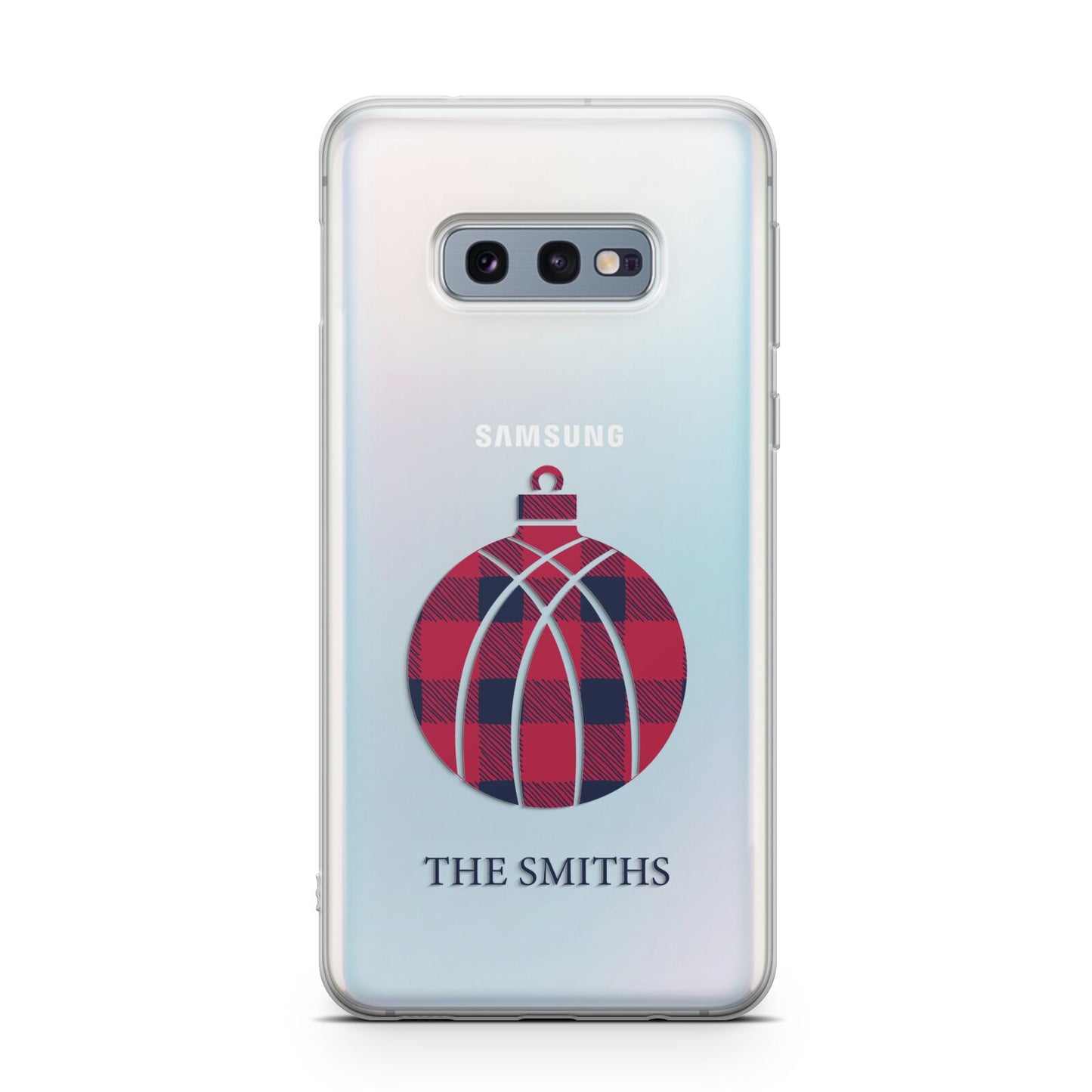 Tartan Christmas Bauble Personalised Samsung Galaxy S10E Case