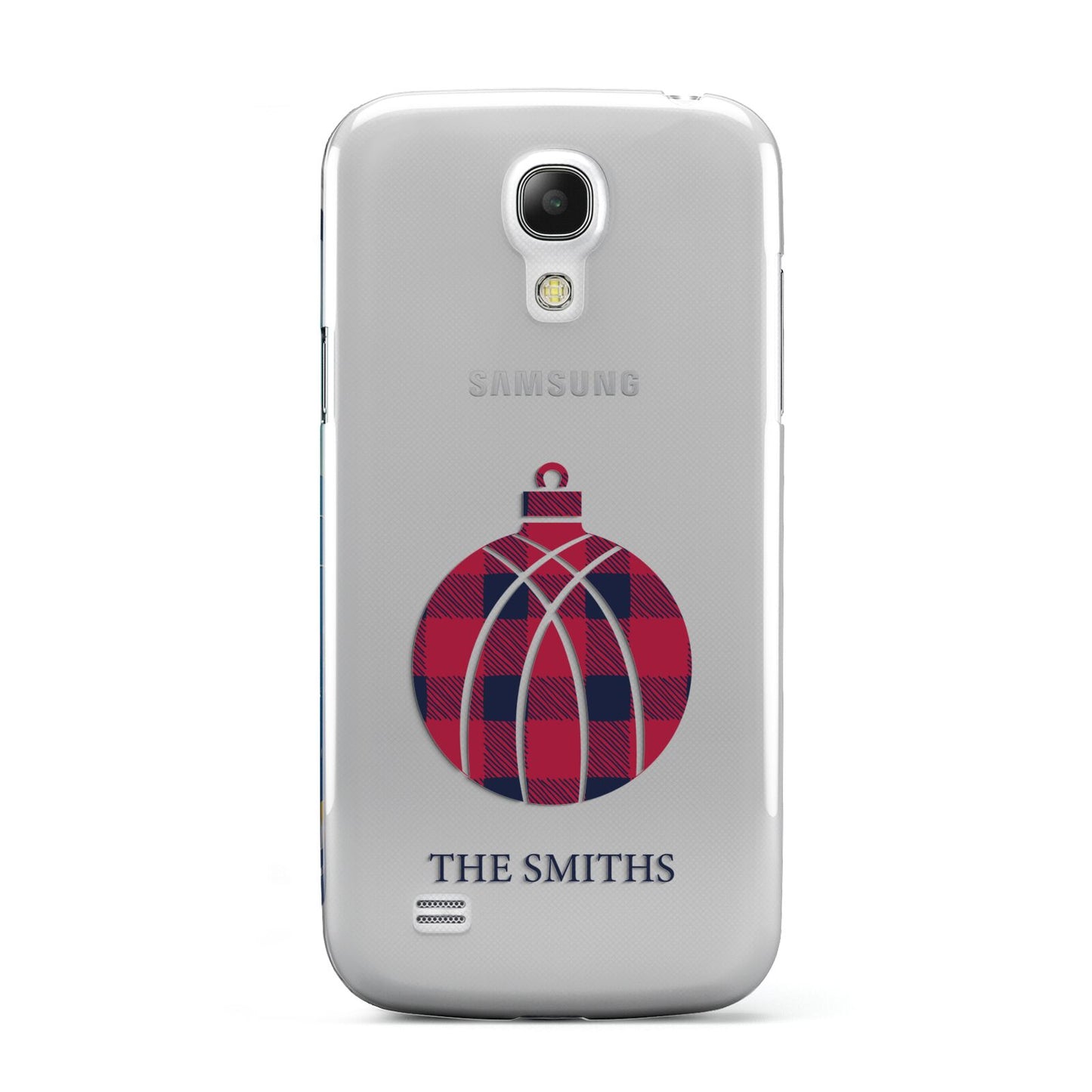 Tartan Christmas Bauble Personalised Samsung Galaxy S4 Mini Case