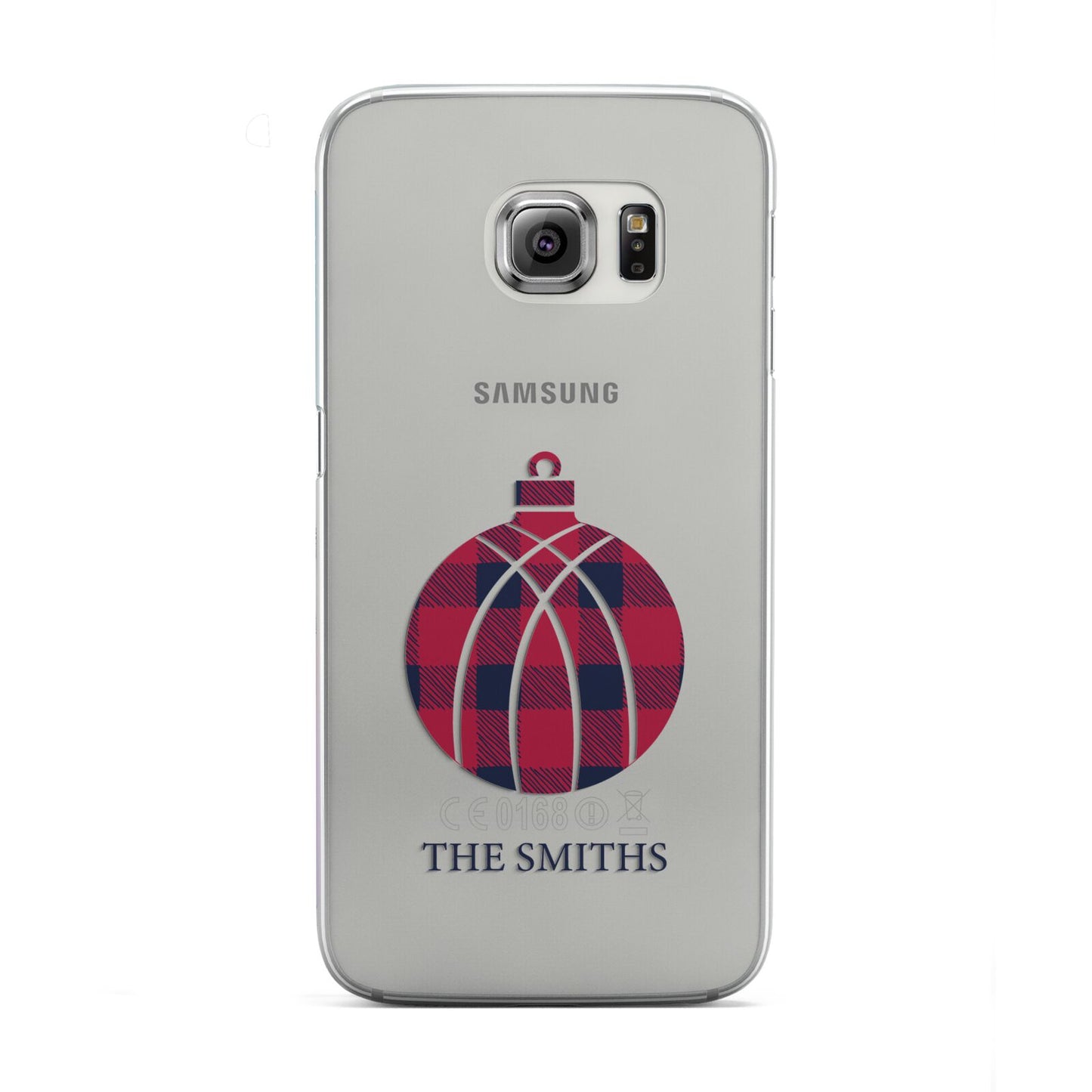 Tartan Christmas Bauble Personalised Samsung Galaxy S6 Edge Case