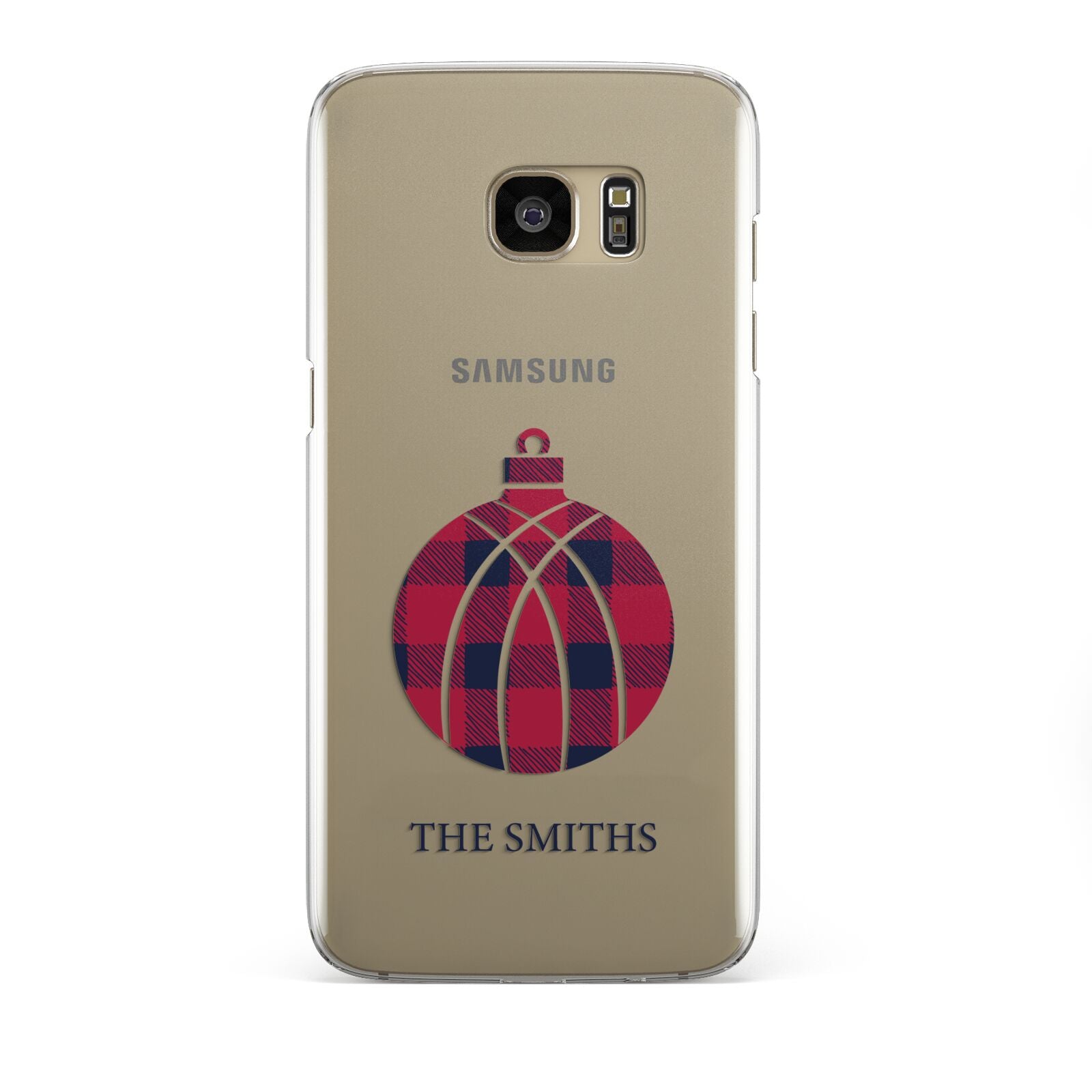 Tartan Christmas Bauble Personalised Samsung Galaxy S7 Edge Case