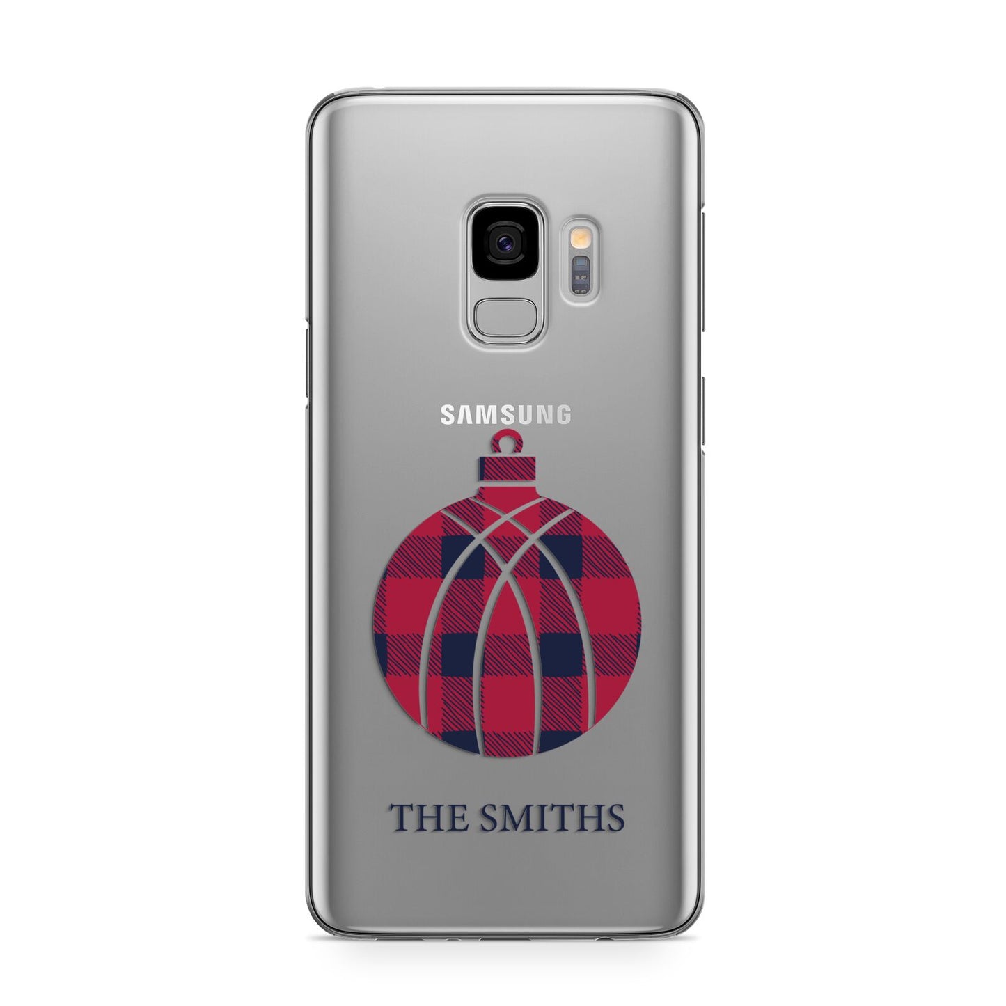 Tartan Christmas Bauble Personalised Samsung Galaxy S9 Case