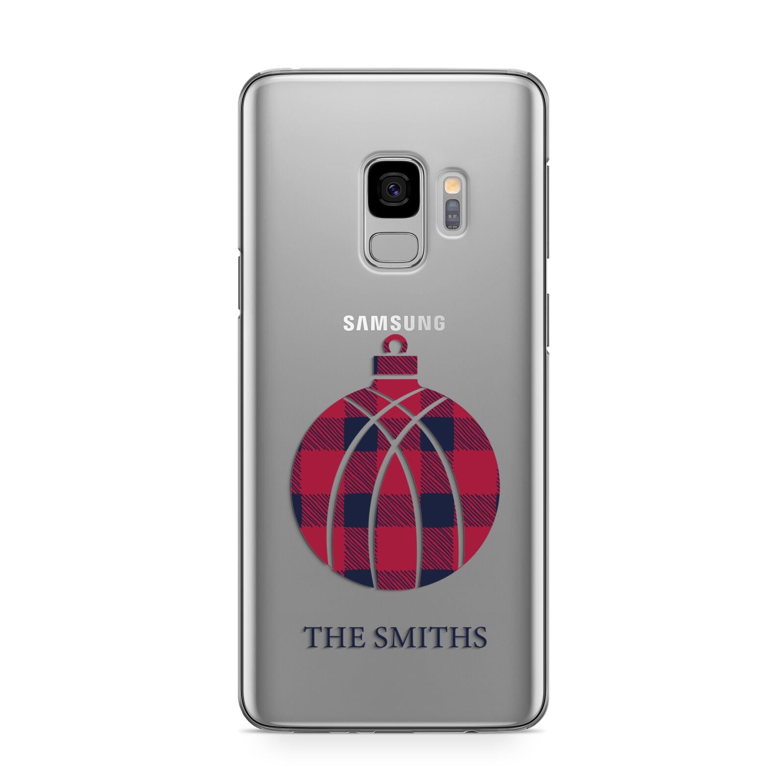 Tartan Christmas Bauble Personalised Samsung Galaxy S9 Case