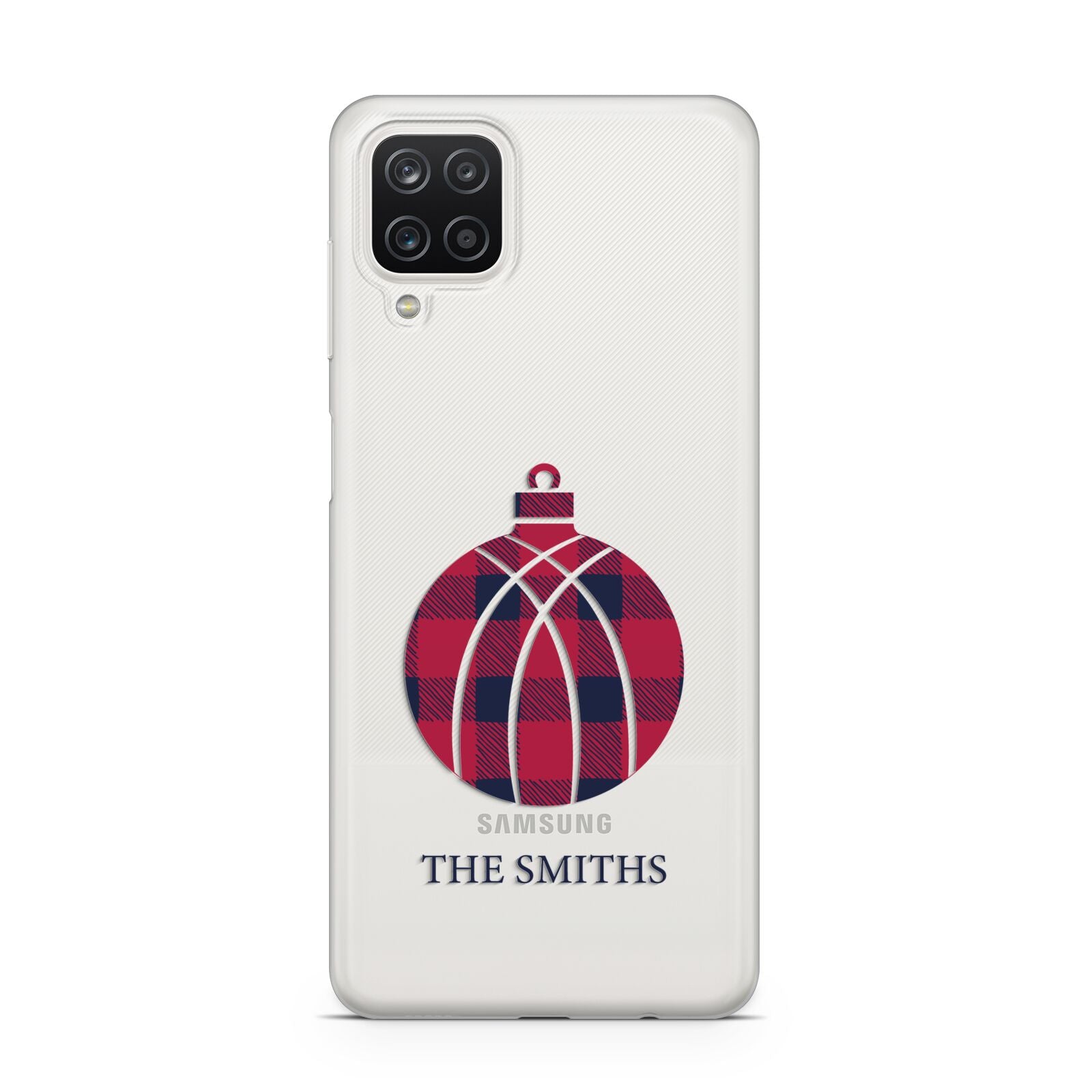 Tartan Christmas Bauble Personalised Samsung M12 Case