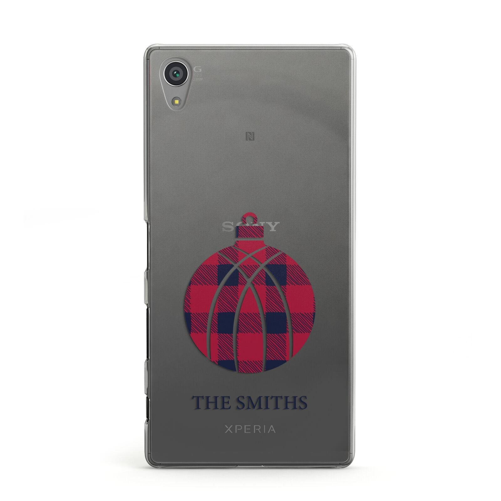 Tartan Christmas Bauble Personalised Sony Xperia Case