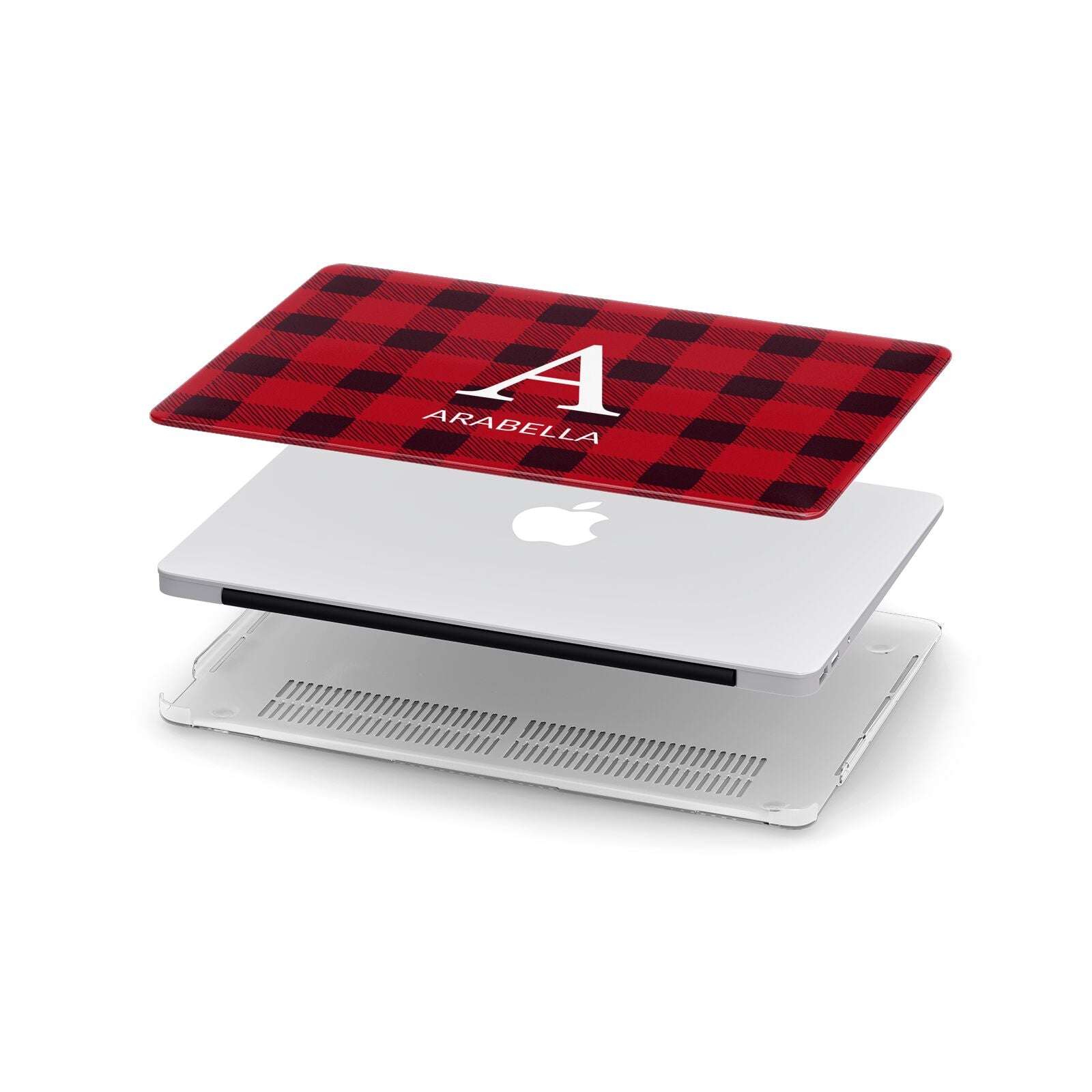 Tartan Christmas Personalised Apple MacBook Case in Detail