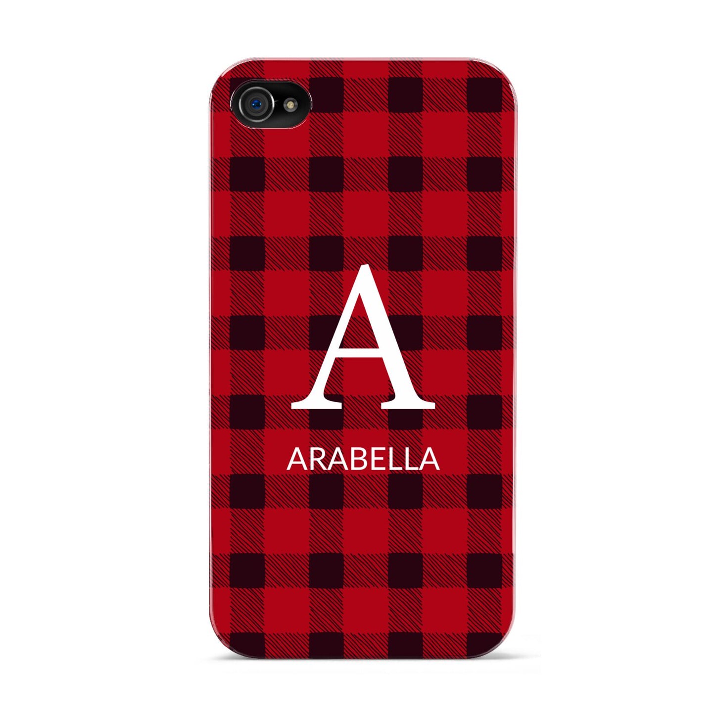 Tartan Christmas Personalised Apple iPhone 4s Case