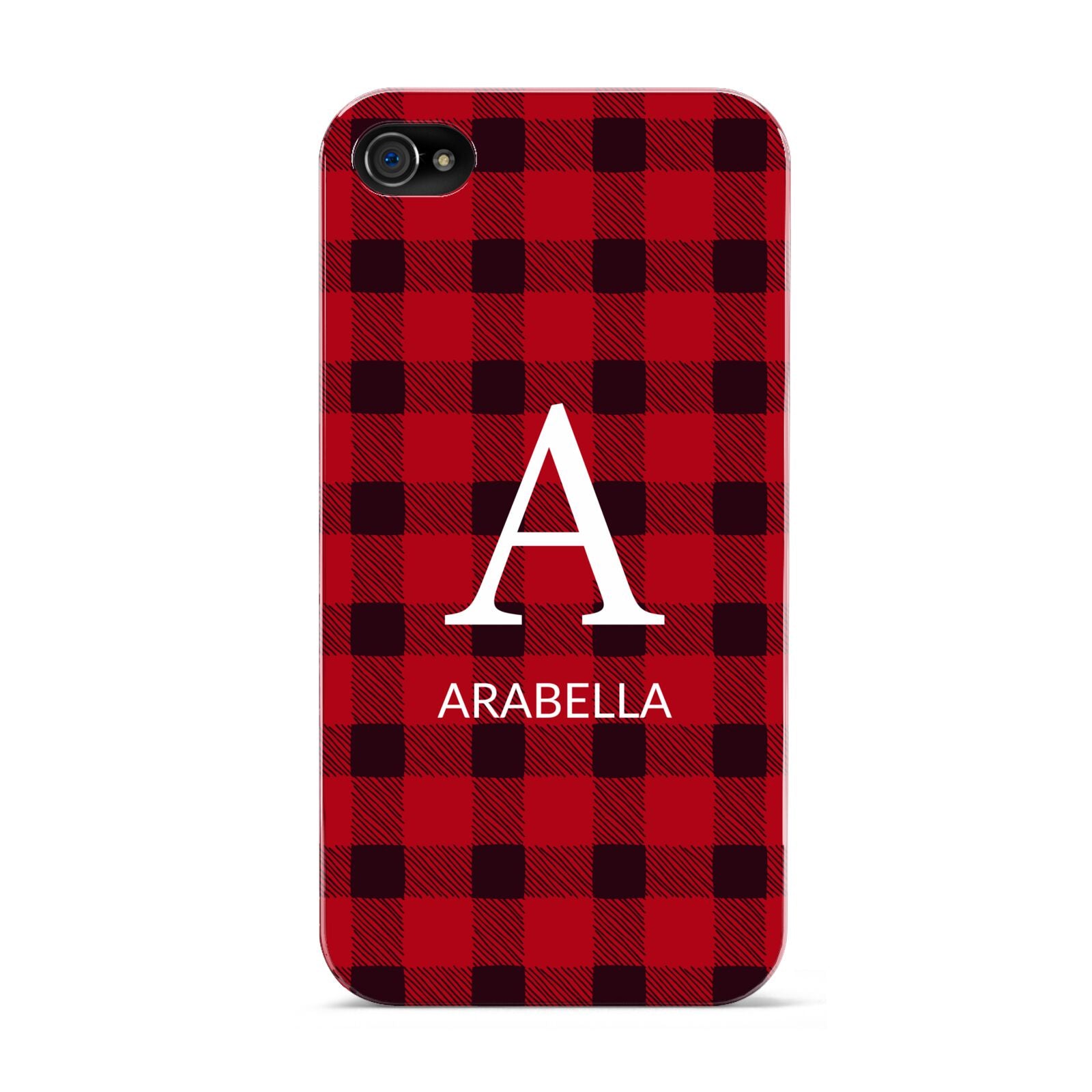 Tartan Christmas Personalised Apple iPhone 4s Case