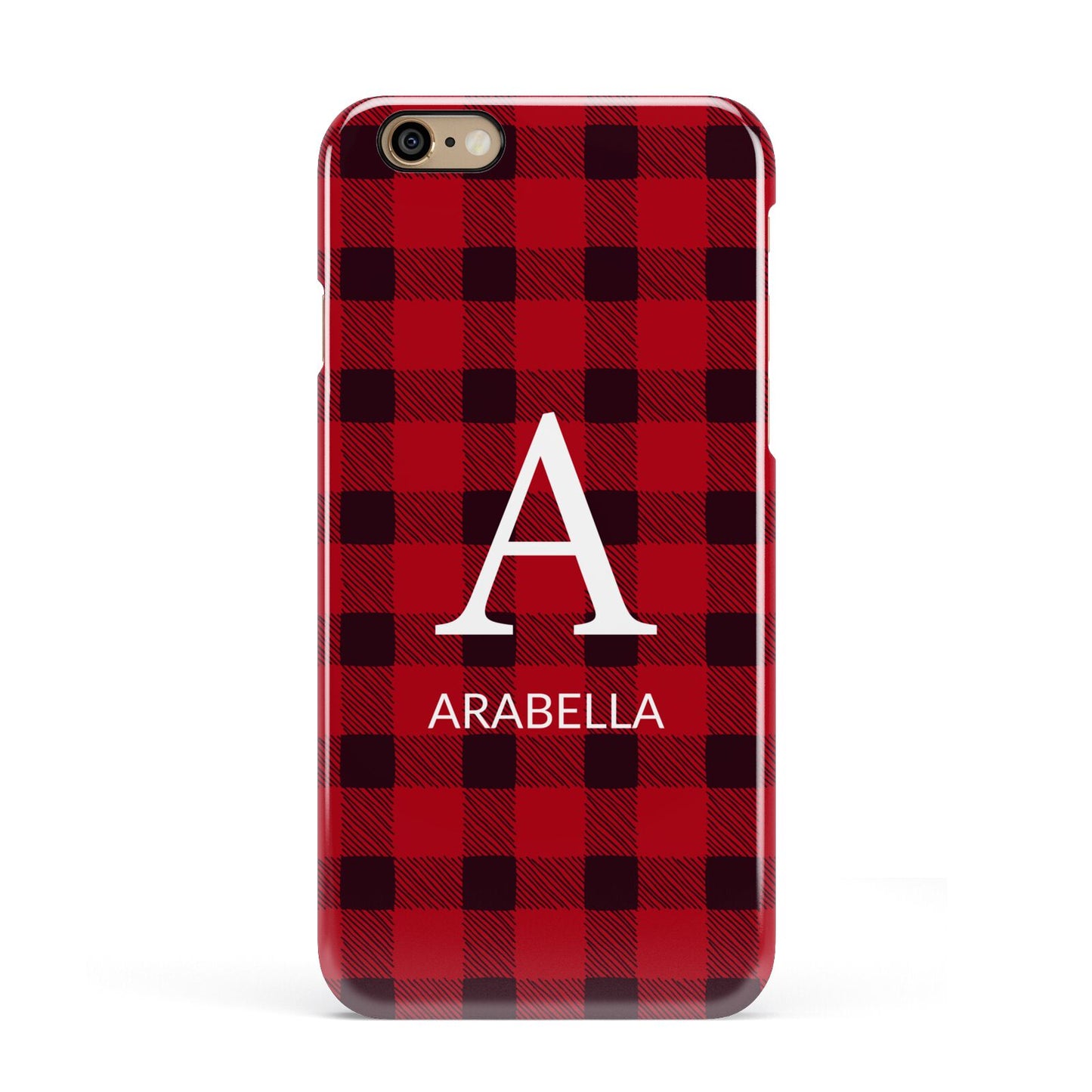 Tartan Christmas Personalised Apple iPhone 6 3D Snap Case