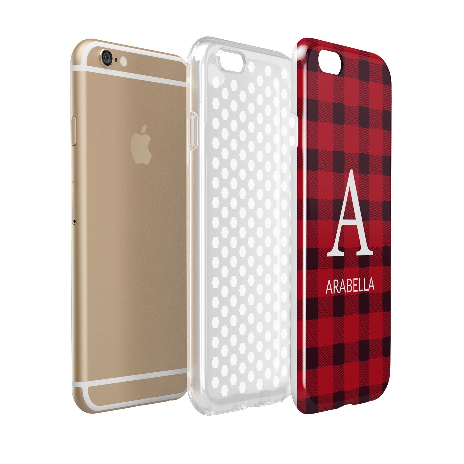 Tartan Christmas Personalised Apple iPhone 6 3D Tough Case Expanded view