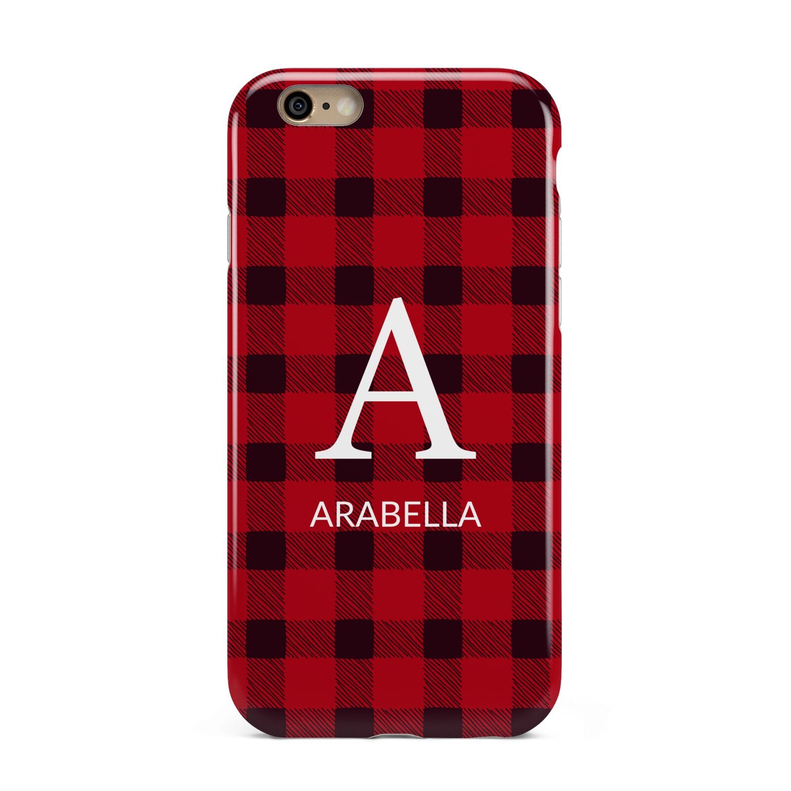 Tartan Christmas Personalised Apple iPhone 6 3D Tough Case