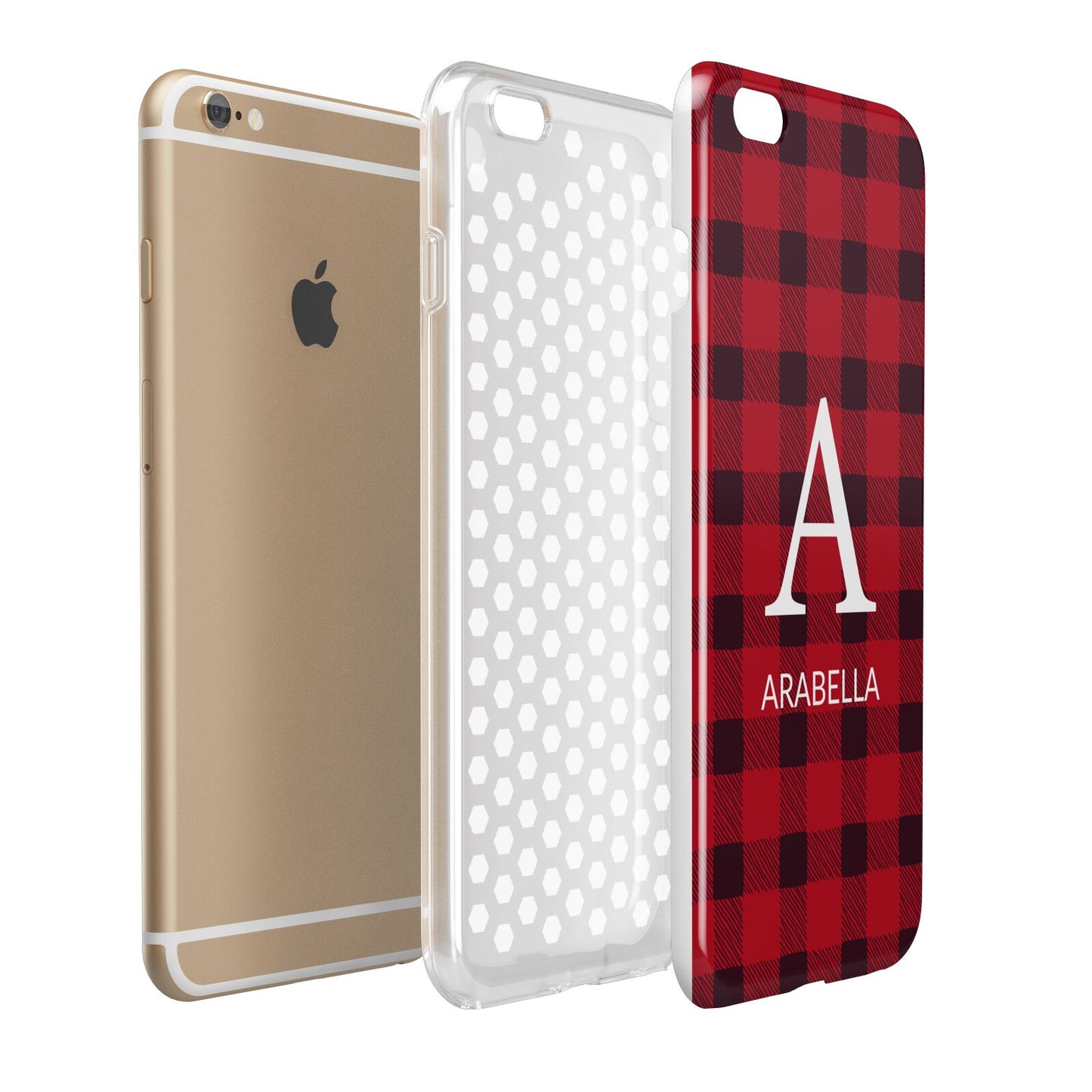 Tartan Christmas Personalised Apple iPhone 6 Plus 3D Tough Case Expand Detail Image