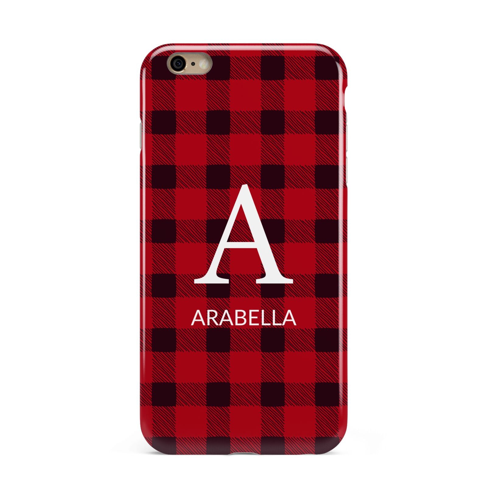 Tartan Christmas Personalised Apple iPhone 6 Plus 3D Tough Case