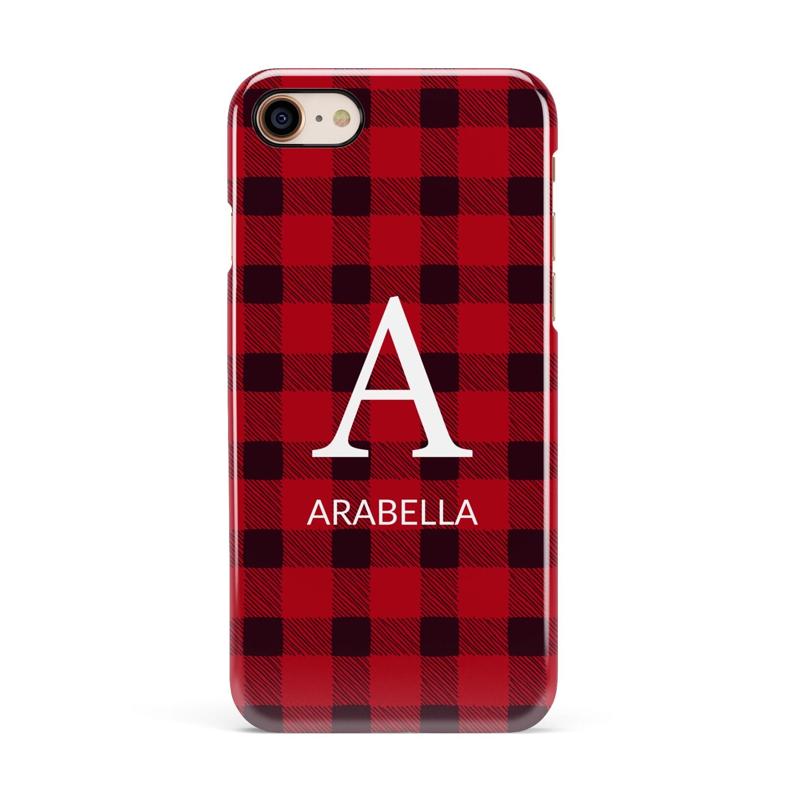 Tartan Christmas Personalised Apple iPhone 7 8 3D Snap Case